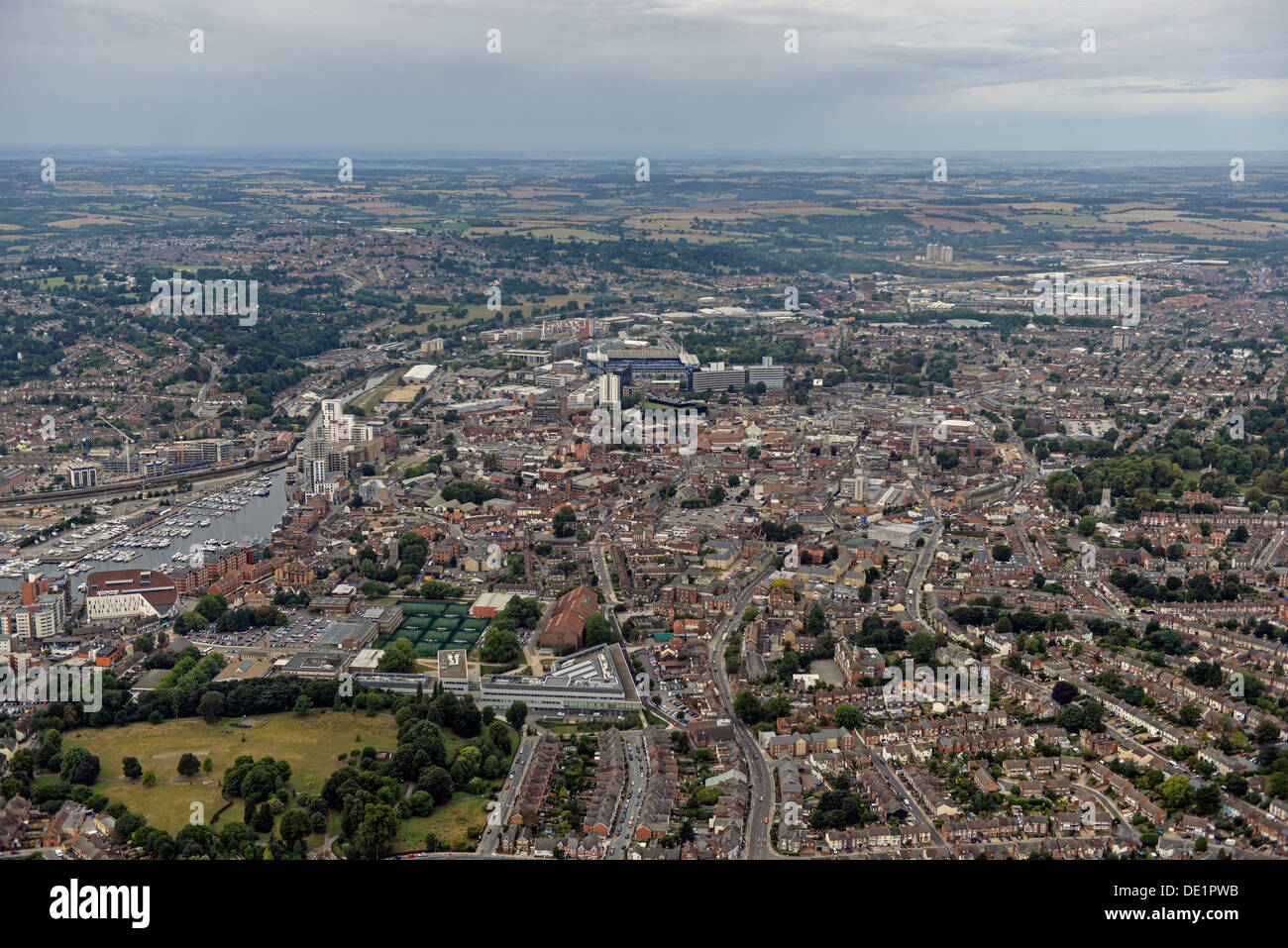 Luftaufnahme von Ipswich Stadtzentrum Stockfoto
