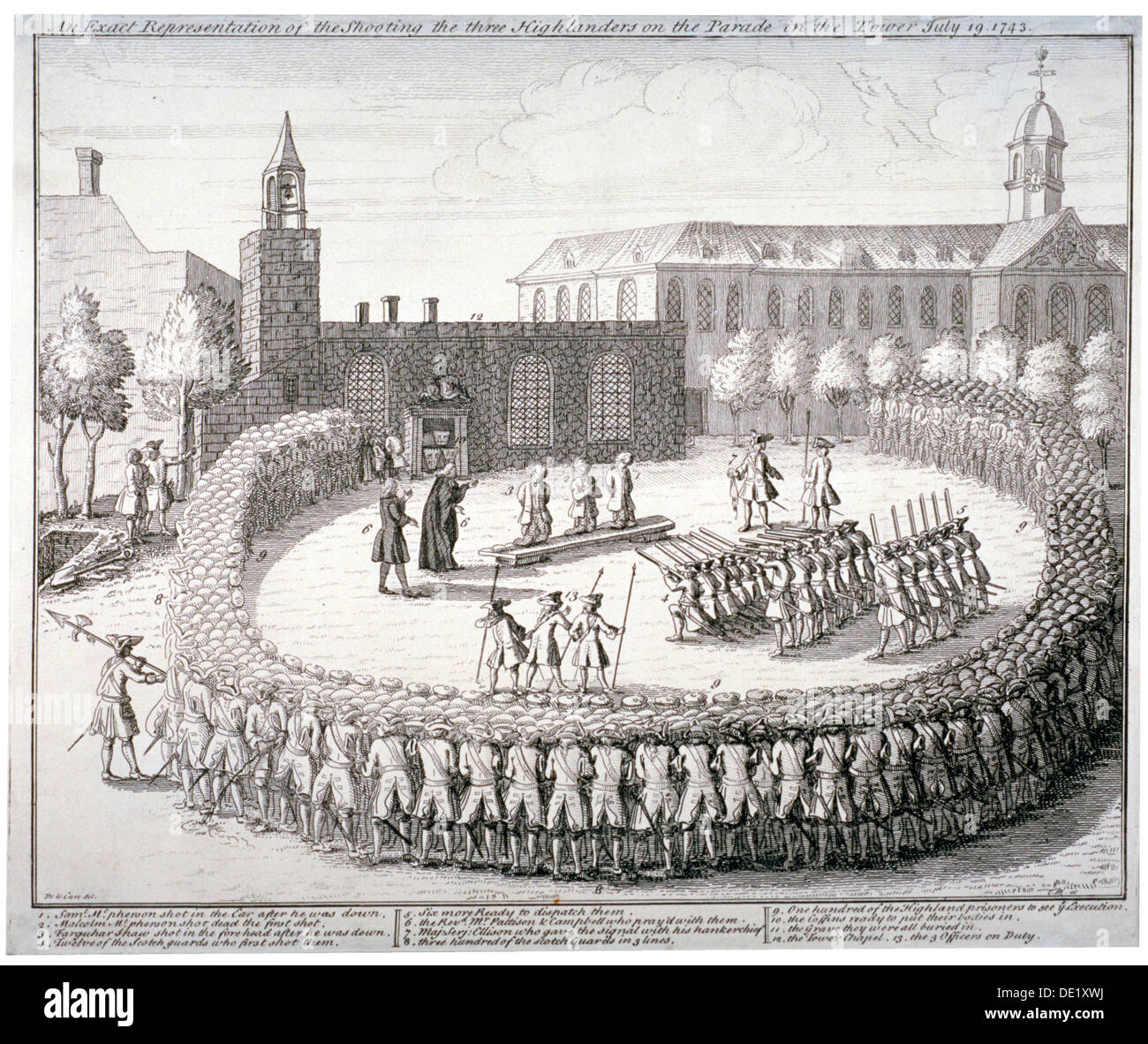 Ausführung an den Tower of London 1743. Künstler: CM Stockfoto
