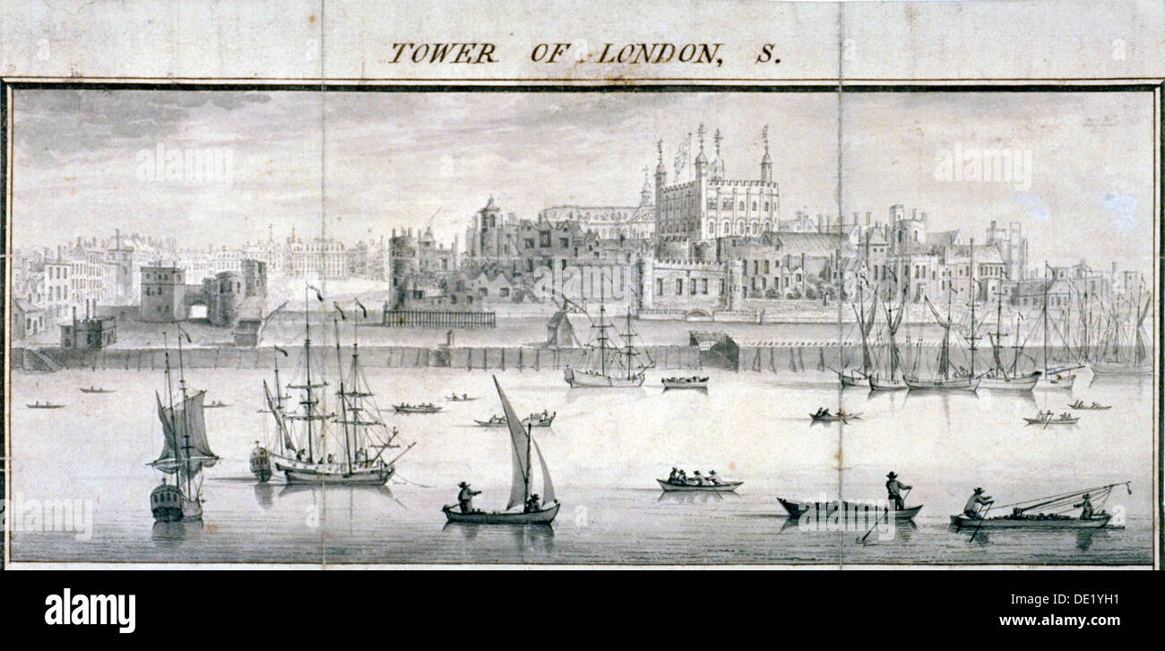 Tower of London, 1737. Künstler: Samuel Buck Stockfoto