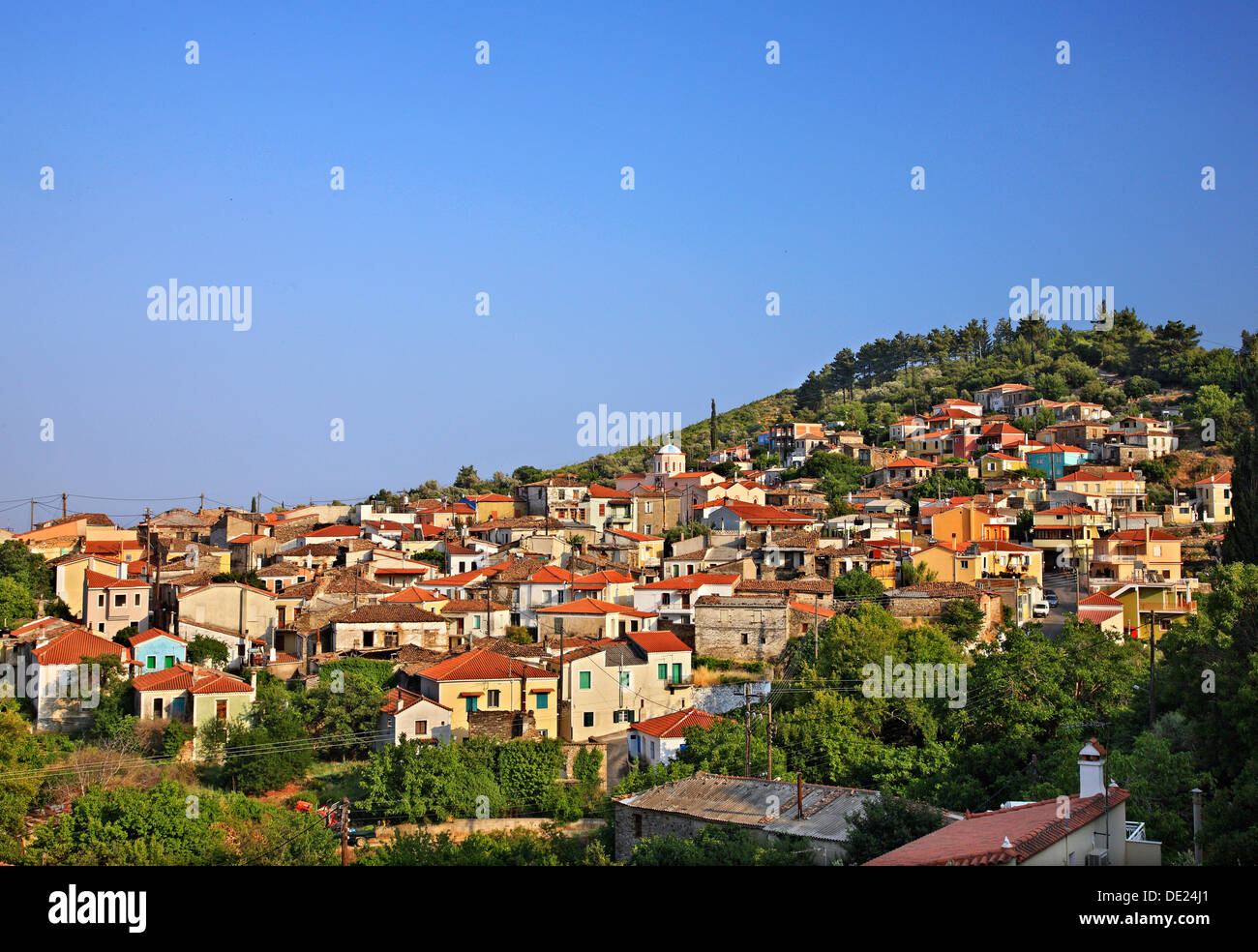 Pyrgos Dorf, eines der schönsten Bergdörfer der Insel Samos, Griechenland. Stockfoto