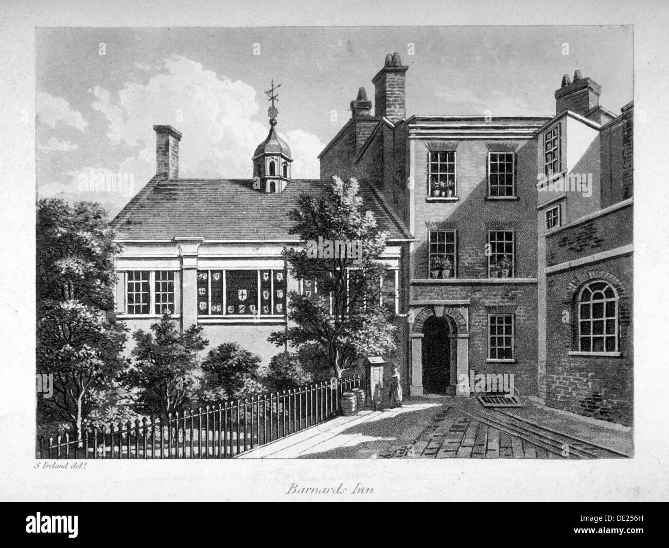 Barnard Inn, City of London, 1800. Künstler: Anon Stockfoto