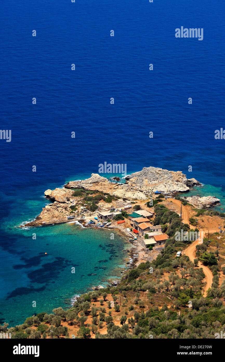 Agios Isidoros, wo Sie eine finden der letzten traditionellen Werften der Insel Samos, Griechenland. Stockfoto