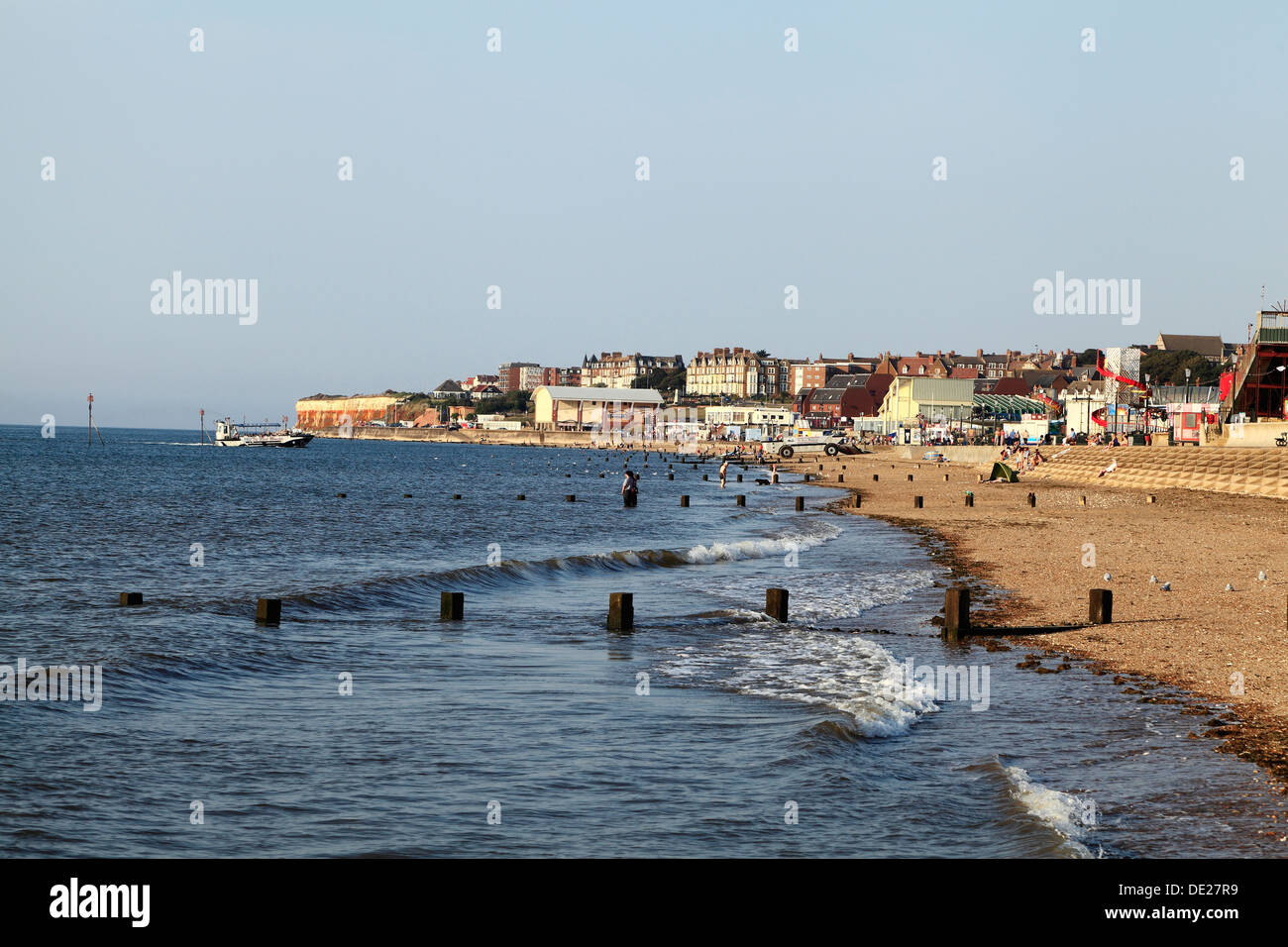 Hunstanton Strand Strände Stadt bei Flut Englisch Seaside Resort Resorts Norfolk England UK Stockfoto