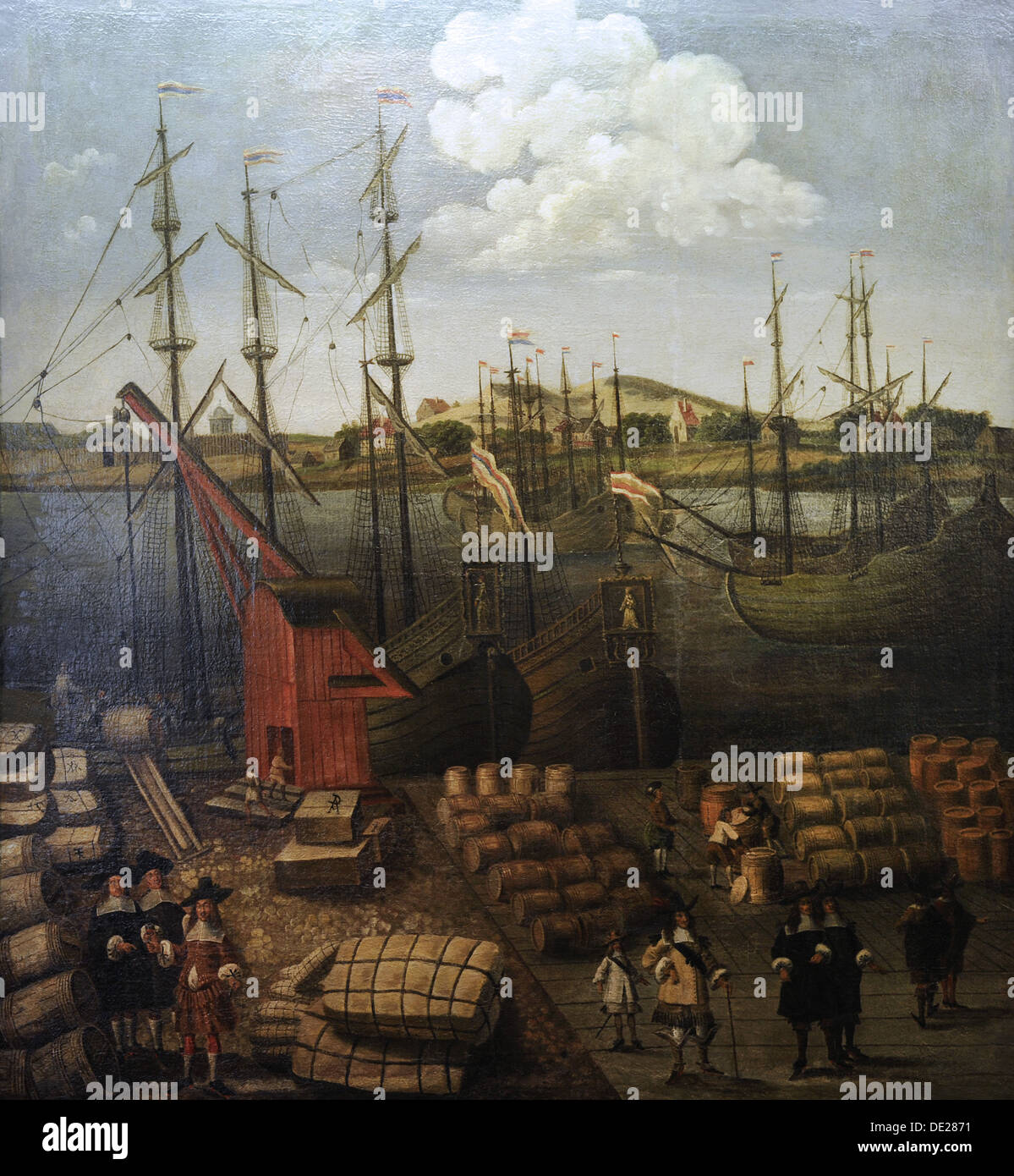 Hafen von Riga. Künstler unbekannt. Zweiten Hälfte des 17. Jahrhunderts. Museum of History und Navigation. Riga. Lettland. Stockfoto