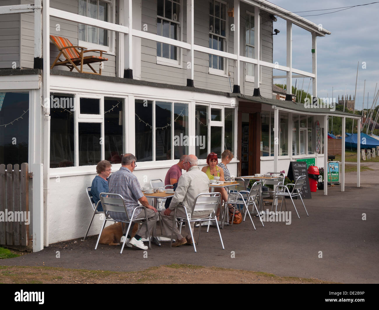 Gemütliche Café am See in Hornsea bloße East Yorkshire Stockfoto