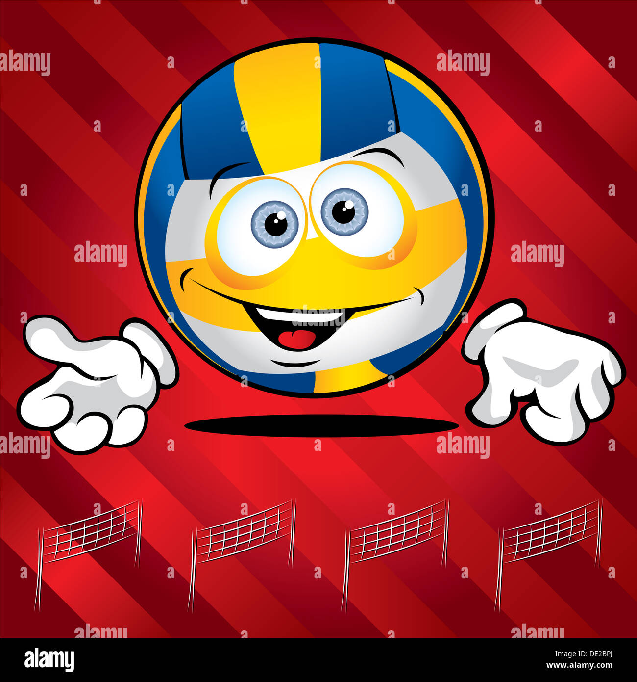 Volley ball cartoon illustration Fotos und Bildmaterial in hoher