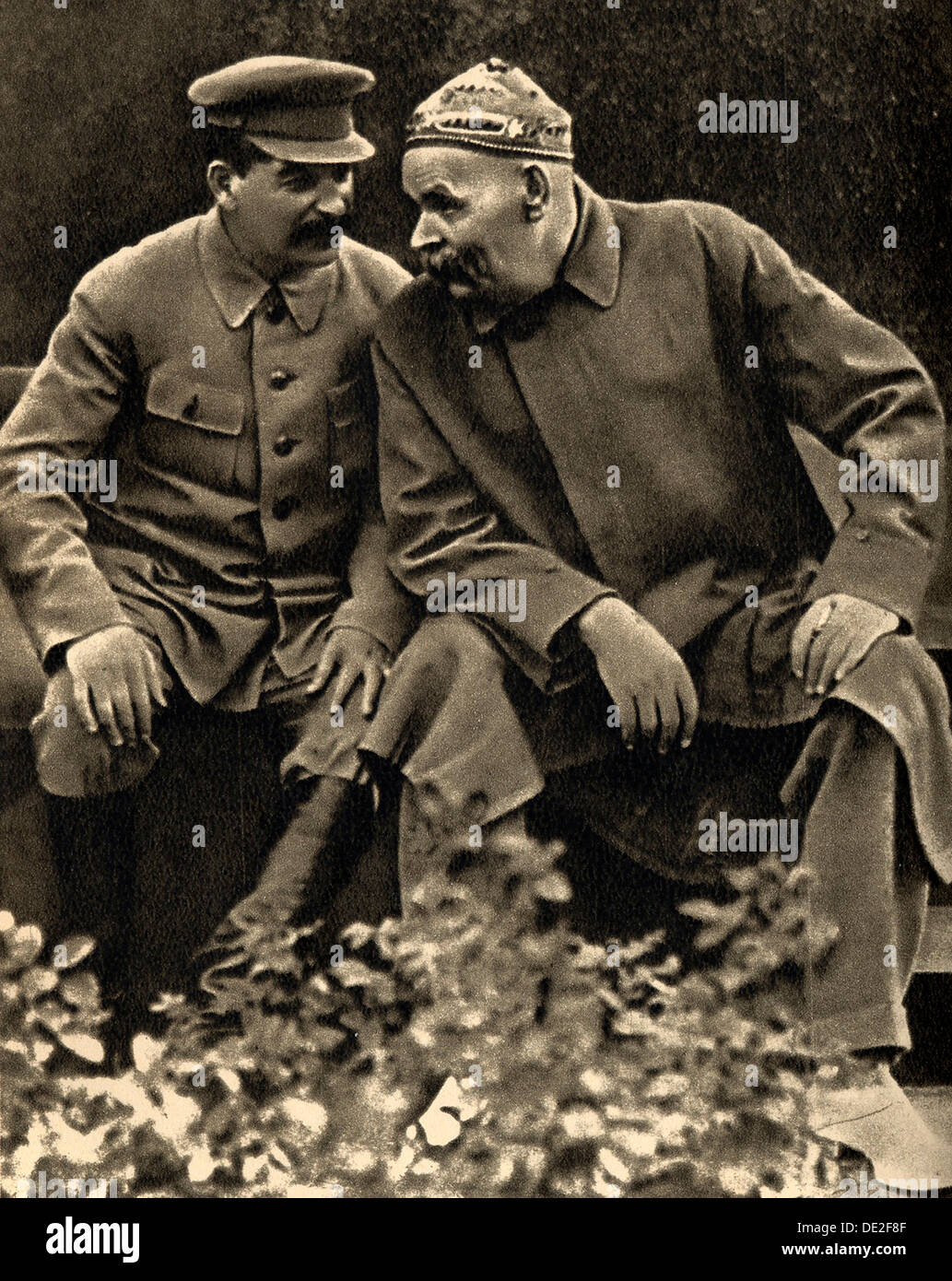 Sowjetische Führer Joseph Stalin und Autor Maxim Gorky, Moskau, UdSSR, 1931.  Künstler: Anon Stockfoto