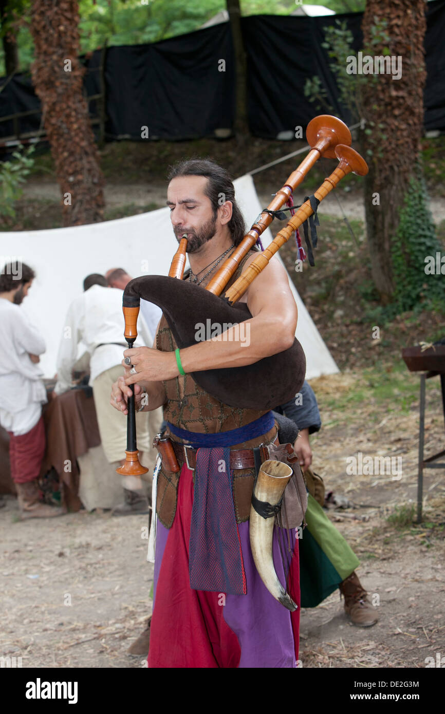 Europa, Italien, Emilia Romagna, Castell'Arquato, historische Reenactment, Mittelalter, Natur, Reisen, traditionelle, Tag, Stockfoto