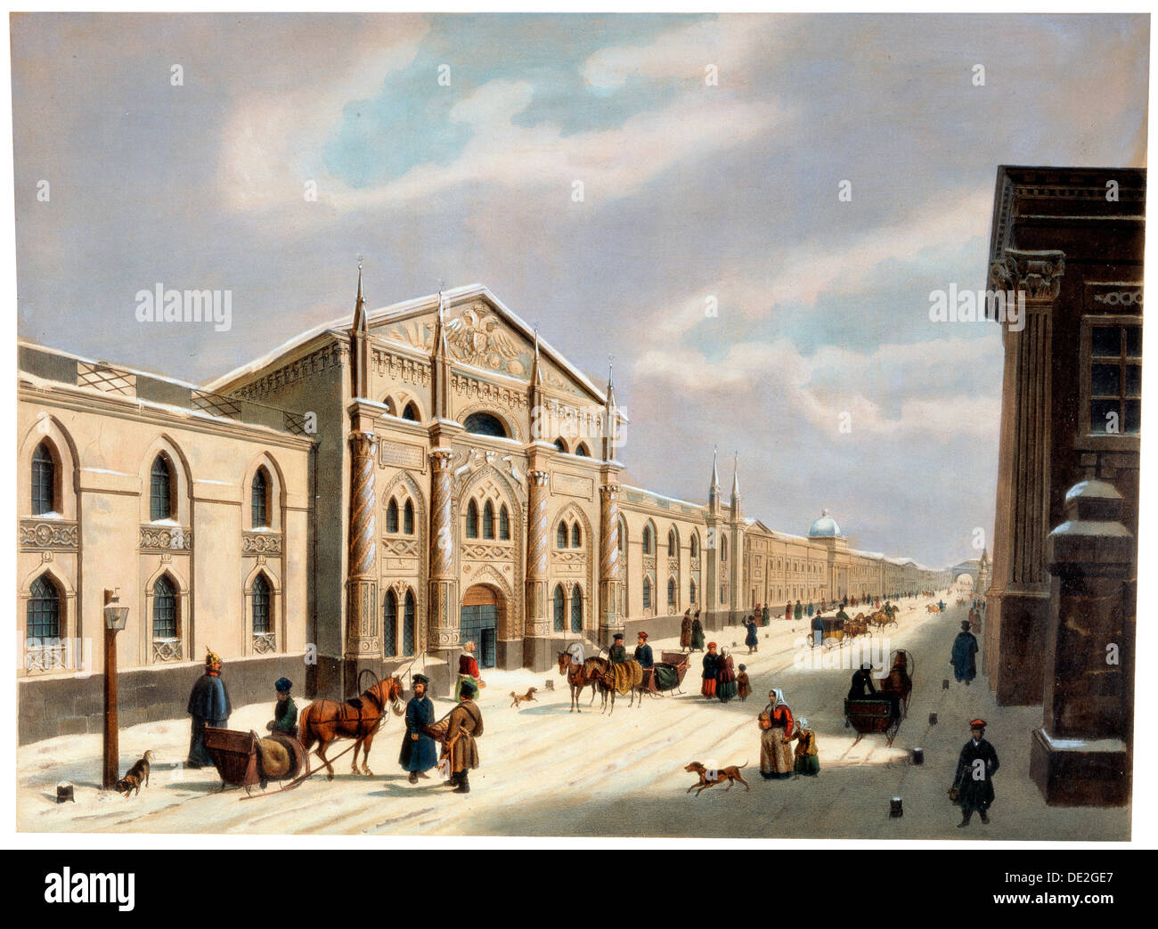 Die synodalen Druckerei, Nikolskaya Street, Moskau, Russland, der 1840er Jahre.  Künstler: Anon Stockfoto