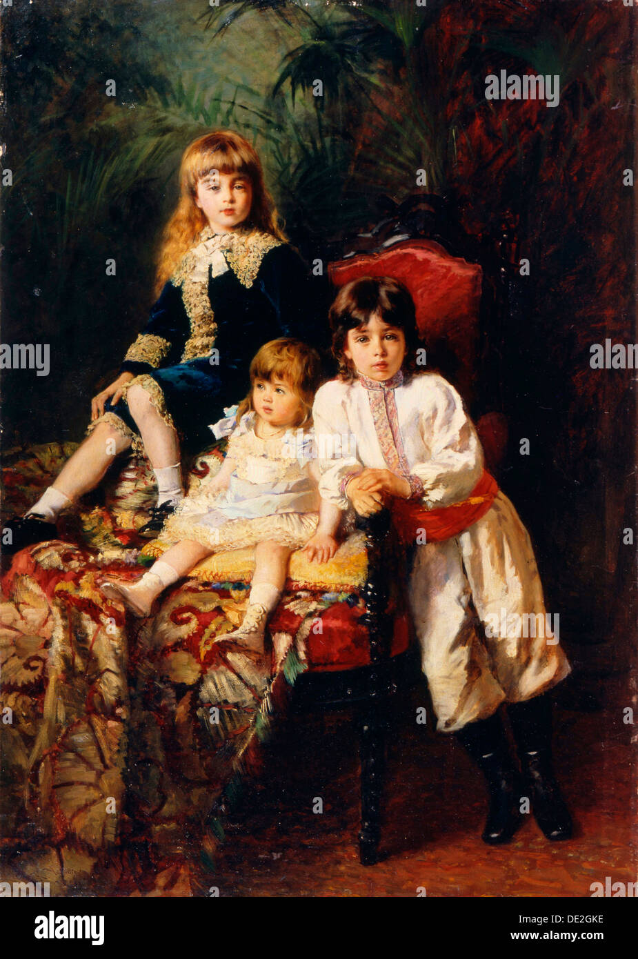 "Die Balashov Kinder", 1880. Künstler: Konstantin Makowski Stockfoto