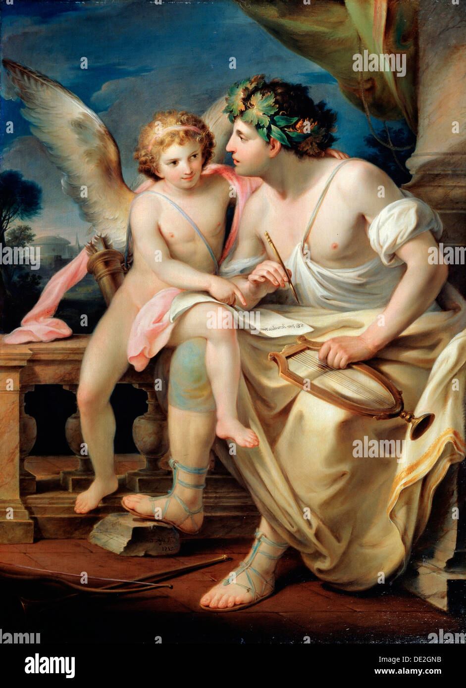 "Des Dichters Inspiration", 1785.  Künstler: Mariano Rossi Stockfoto