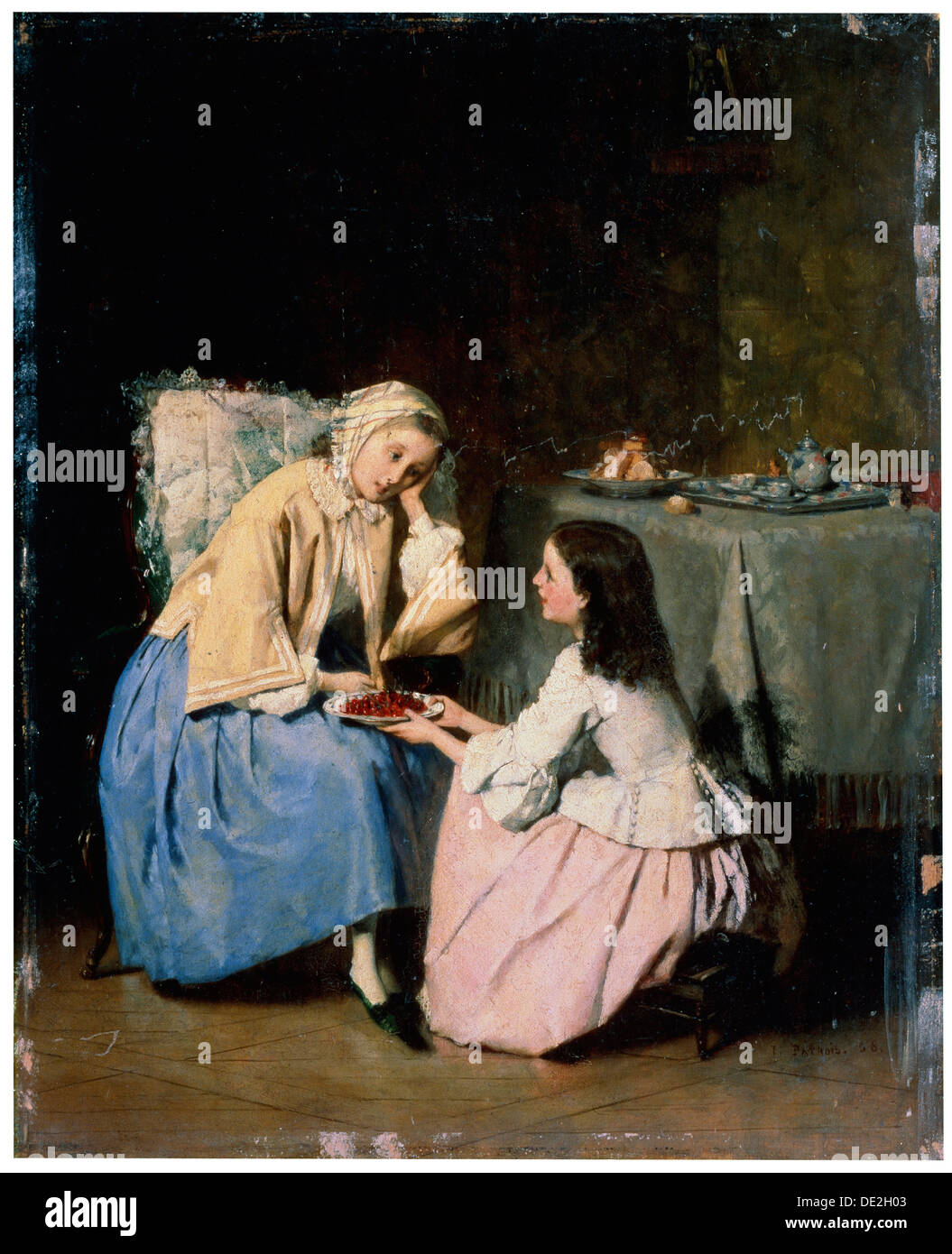 "Bei den kranken Freund", 19. Jahrhundert. Künstler: Isidore Patrois Stockfoto