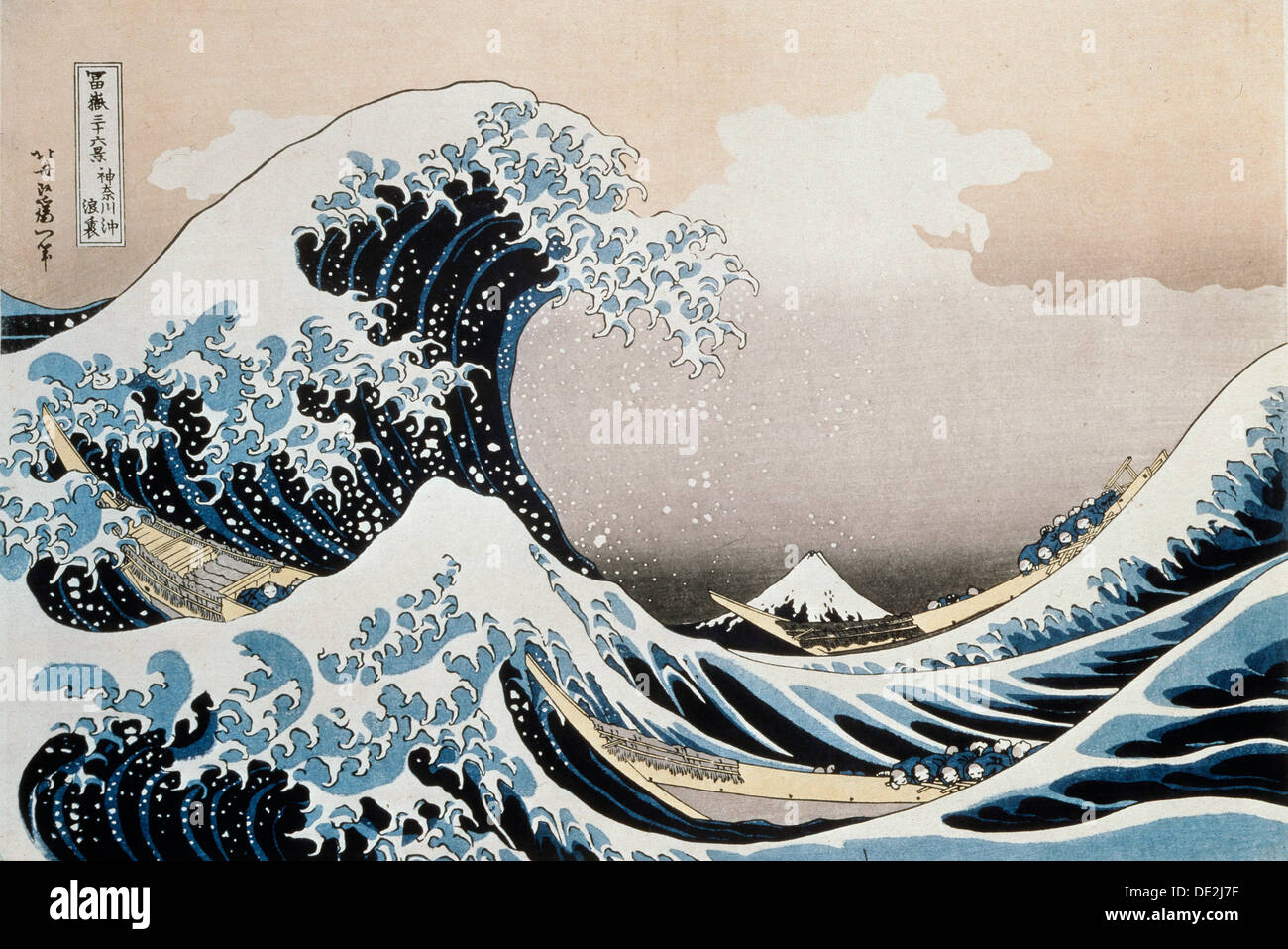 "Die große Welle vor der Küste von Kanagawa", c1829-c1831. Künstler: Hokusai Stockfoto