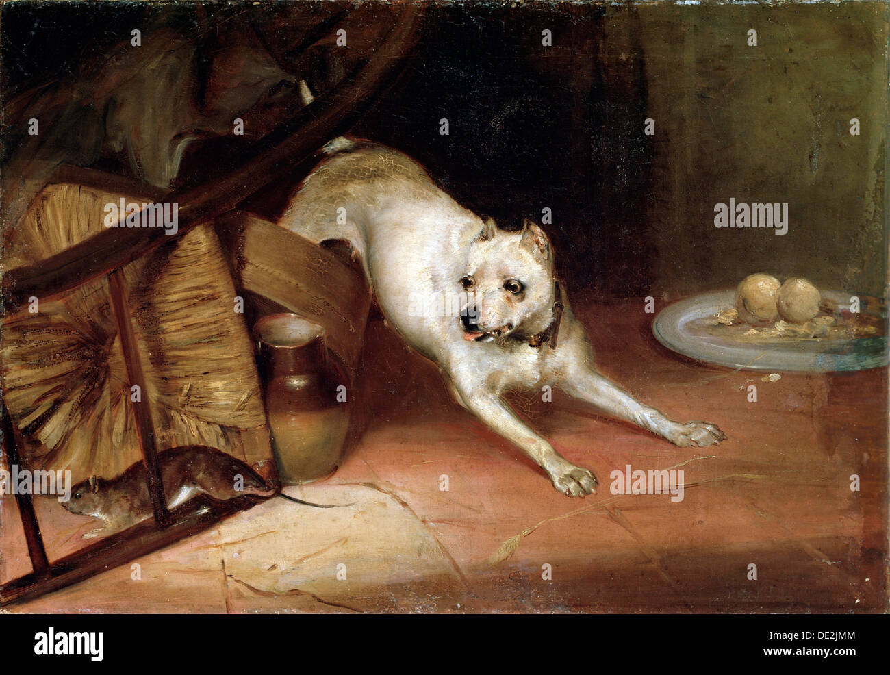 "Hund jagt eine Ratte", 19. oder frühen 20. Jahrhundert. Künstler: Briton Riviere Stockfoto