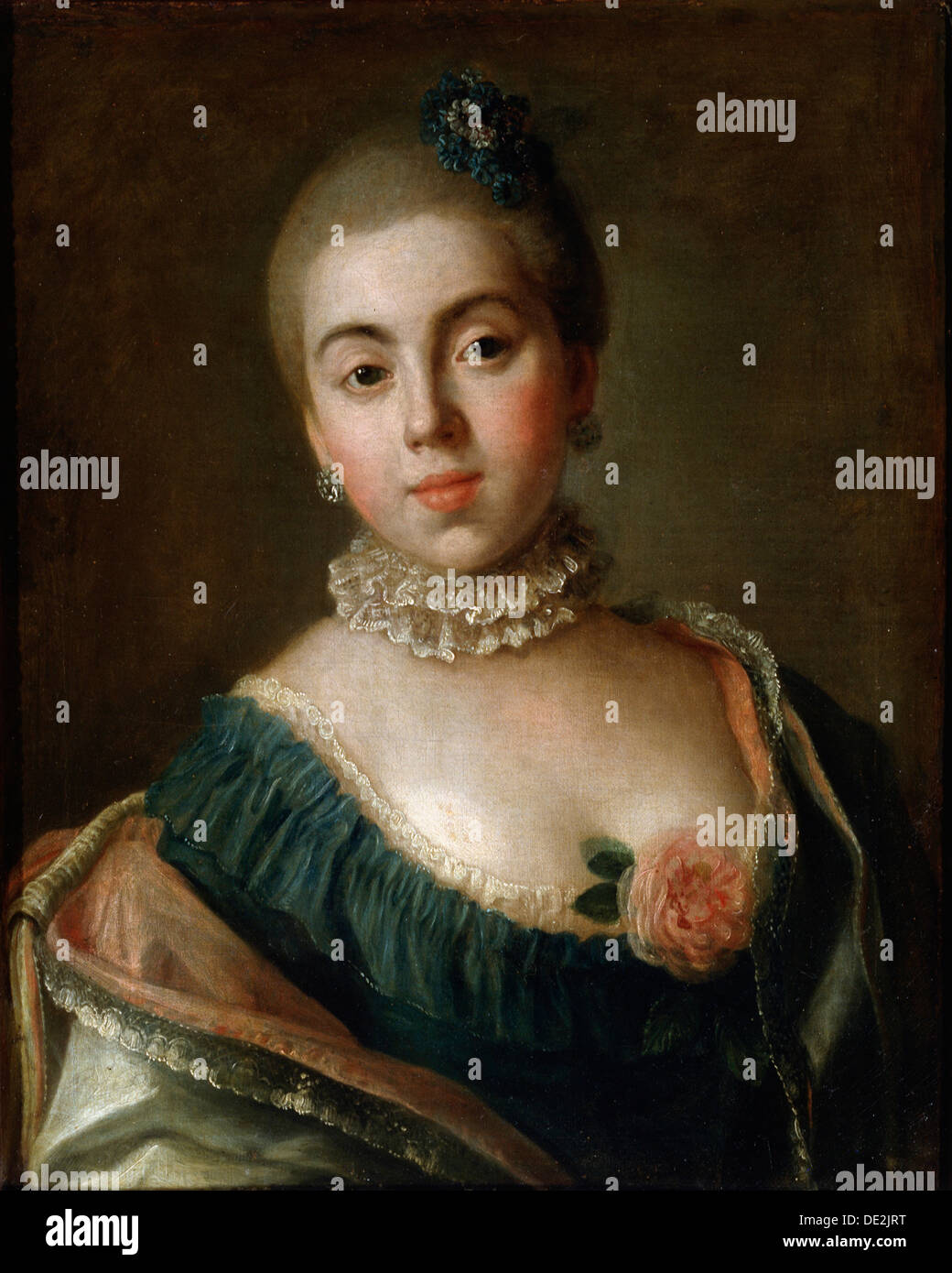 "Porträt der Gräfin Anna Golitsyna, Baroness Stroganova", 1759.  Künstler: Pietro Rotari Stockfoto