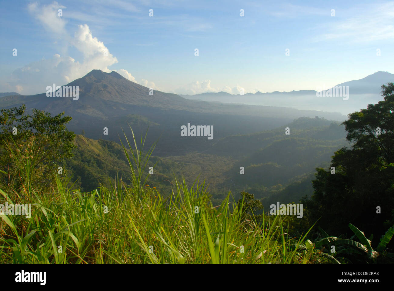 Berglandschaft, erloschenen Vulkans Batur und See, Blick vom Penelokan, Bali, Indonesien, Südostasien, Asien Stockfoto