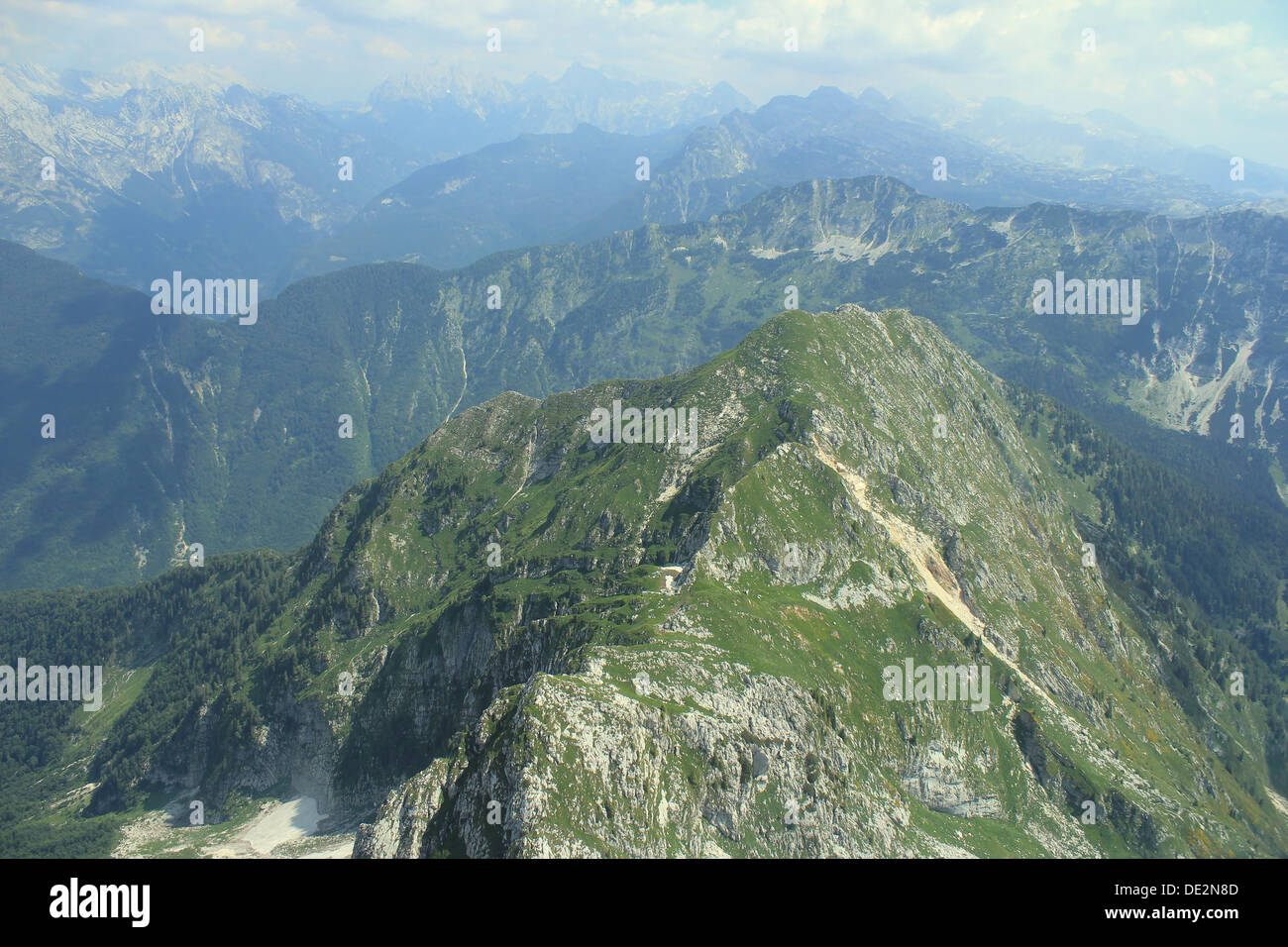 Mount Lemez (Krn Mountains), Alpe Adria Trail, Juliana Walking Trail, Julische Alpen, Slowenien, Mitteleuropa Stockfoto