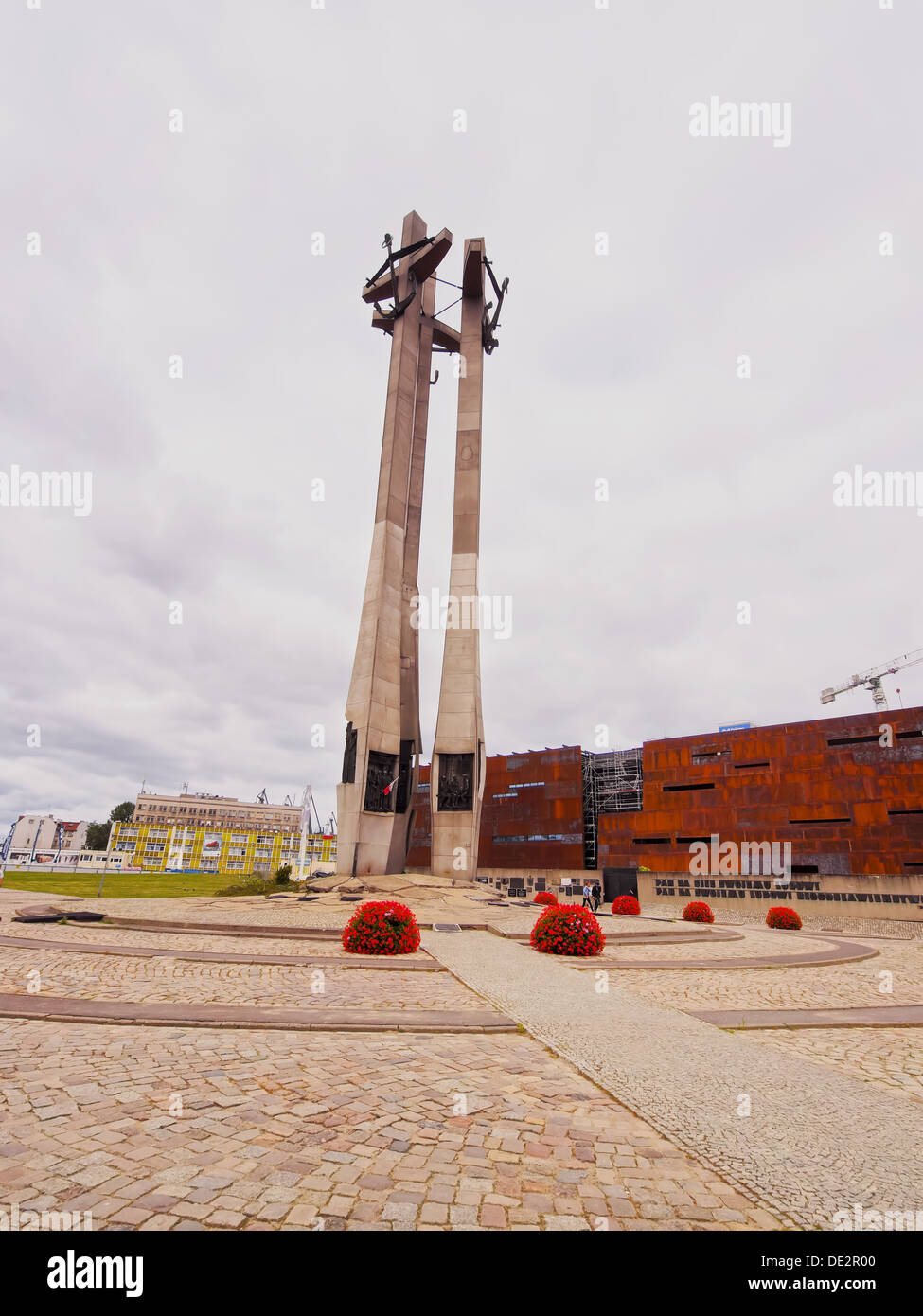 Denkmal für die gefallenen Werftarbeiter auch bekannt als Solidarität Denkmal in Danzig, Polen Stockfoto