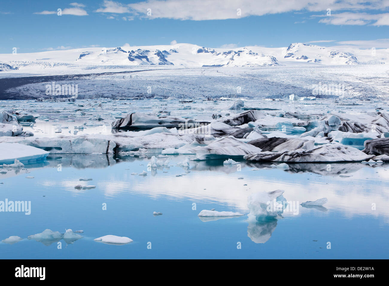 Joekulsarlon Gletschersee, Vatnajoekull oder Vatna Gletscher, East Iceland, Island, Europa Stockfoto