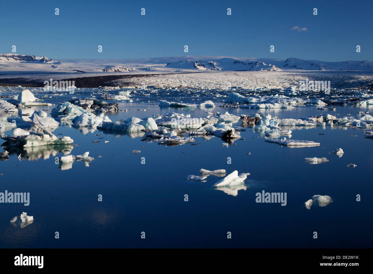 Joekulsarlon Gletschersee, Vatnajoekull oder Vatna Gletscher, East Iceland, Island, Europa Stockfoto