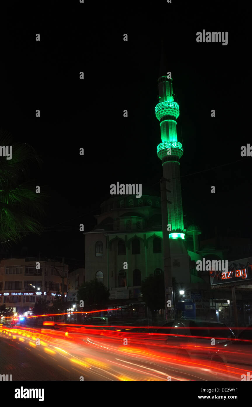 Moschee bei Nacht Stockfoto