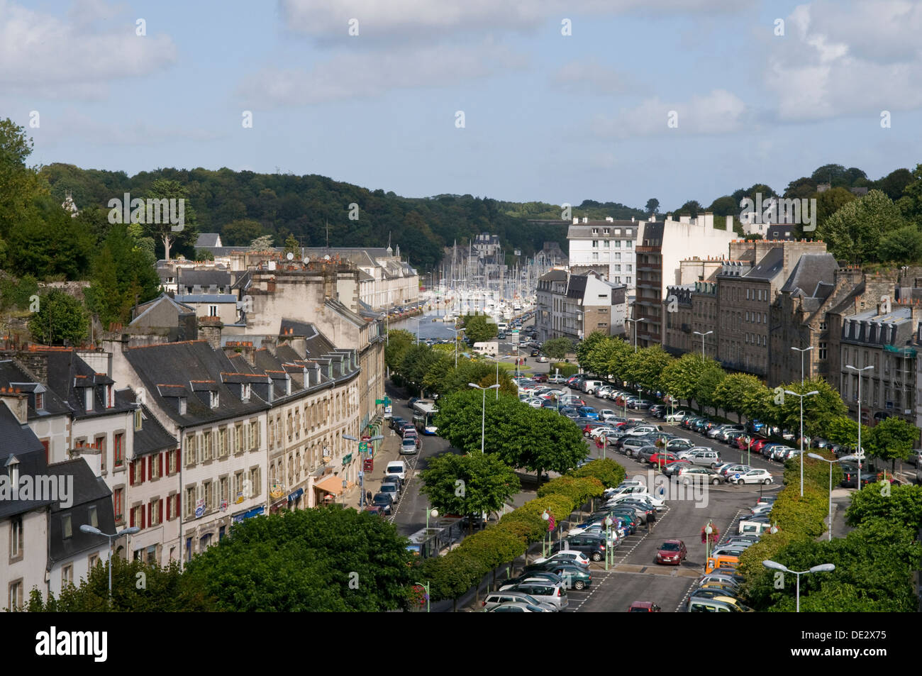 Morlaix vom Viadukt, Bretagne, Frankreich Stockfoto