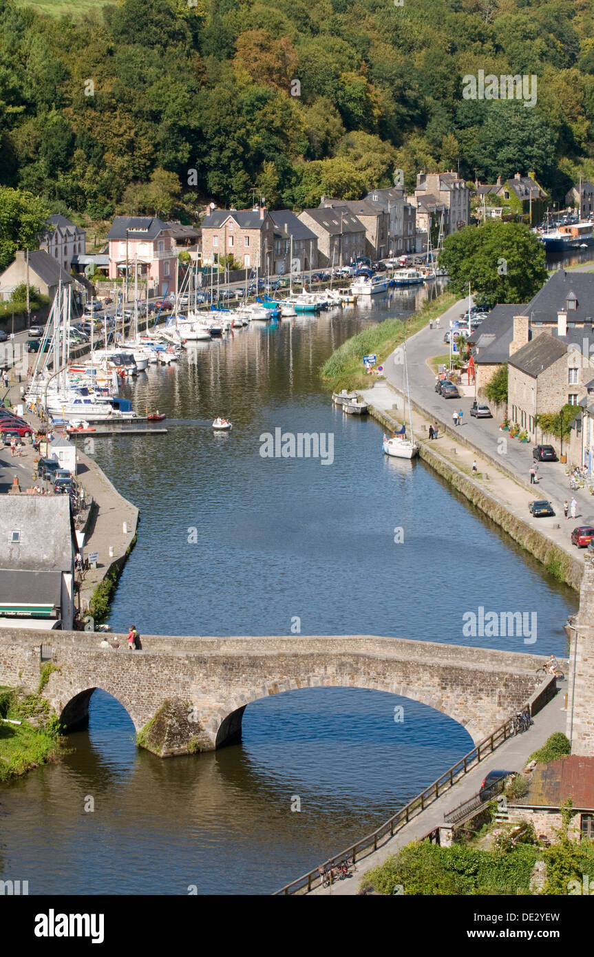 Hafen von Dinan, Bretagne, Frankreich Stockfoto