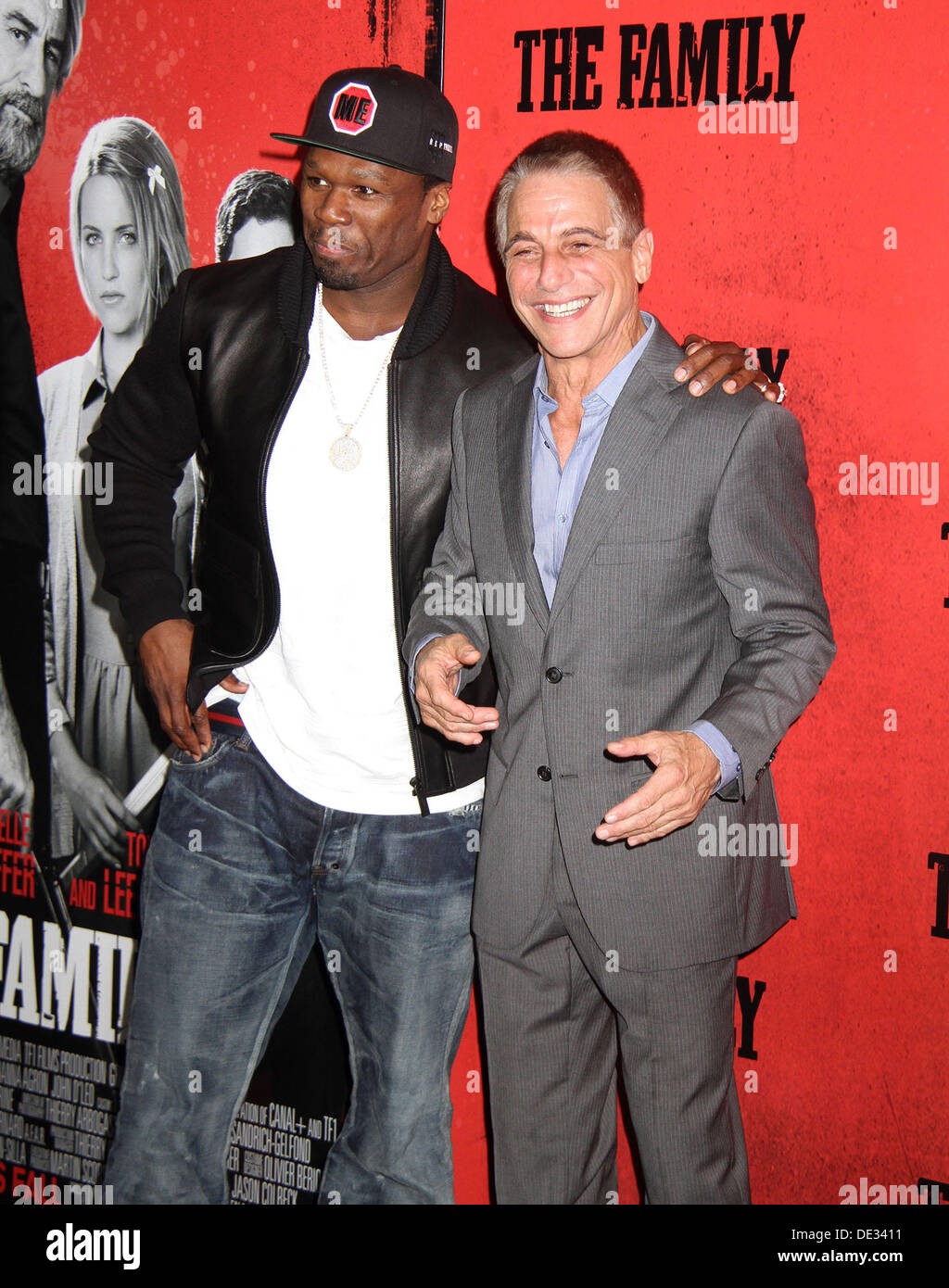 New York, New York, USA. 10. September 2013. CURTIS JACKSON (50 CENT) und TONY DANZA besuchen die Weltpremiere von "The Family" an der AMC Lincoln Square Theater statt. Bildnachweis: Nancy Kaszerman/ZUMAPRESS.com/Alamy Live-Nachrichten Stockfoto