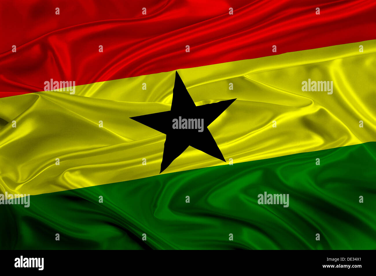 Nahaufnahme Foto-nationales Fahne Ghana Stockfoto