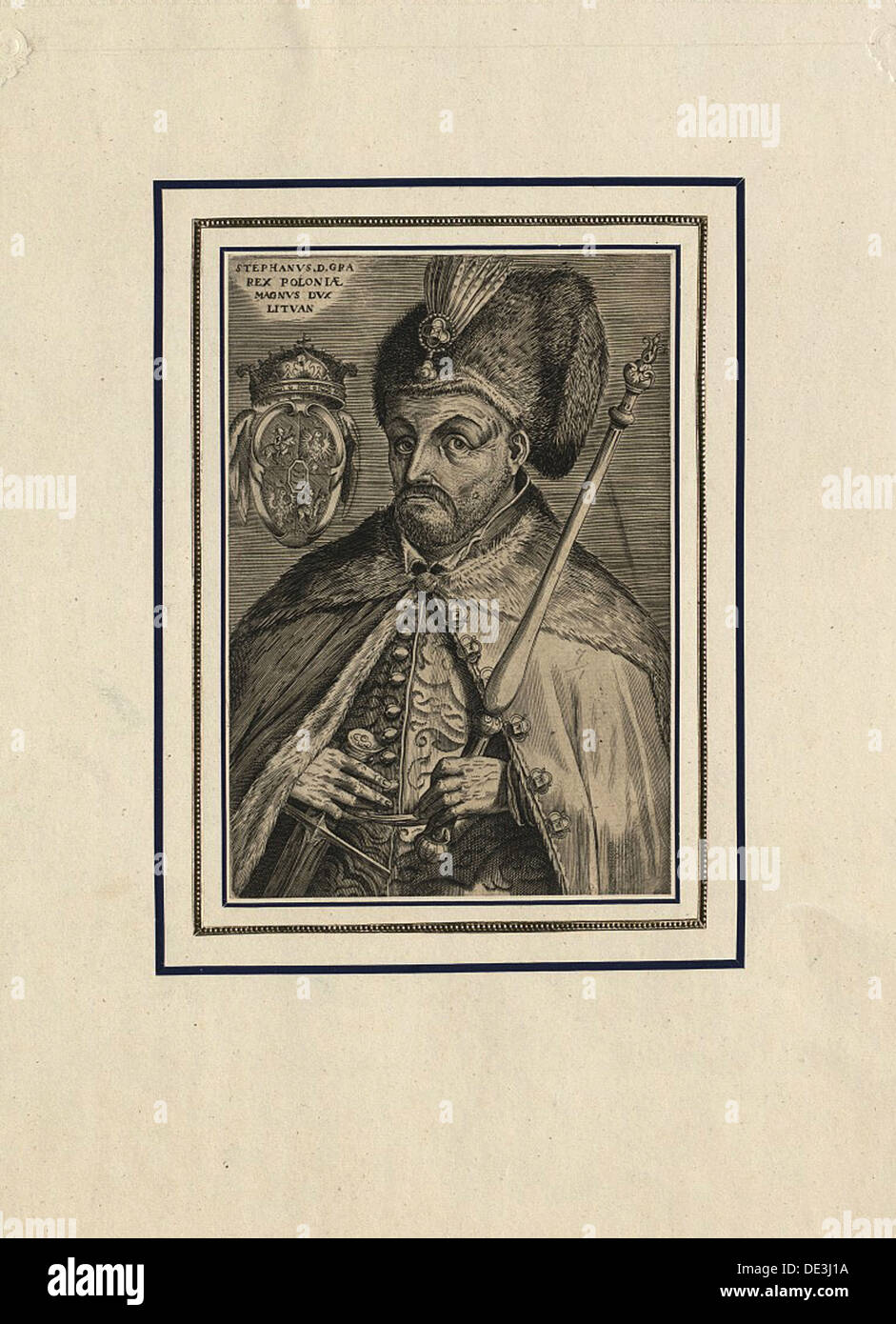 Porträt von Stephan Báthory, König von Polen, Ende des 16. Cen.. Künstler: Anonym Stockfoto