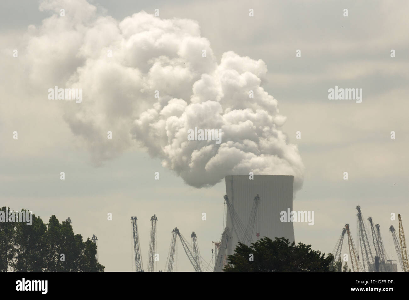 Eine bituminöse Kohle befeuerten Kraft Kraftwerk Rostock,-Wärme-Kraftwerk in Deutschland Stockfoto