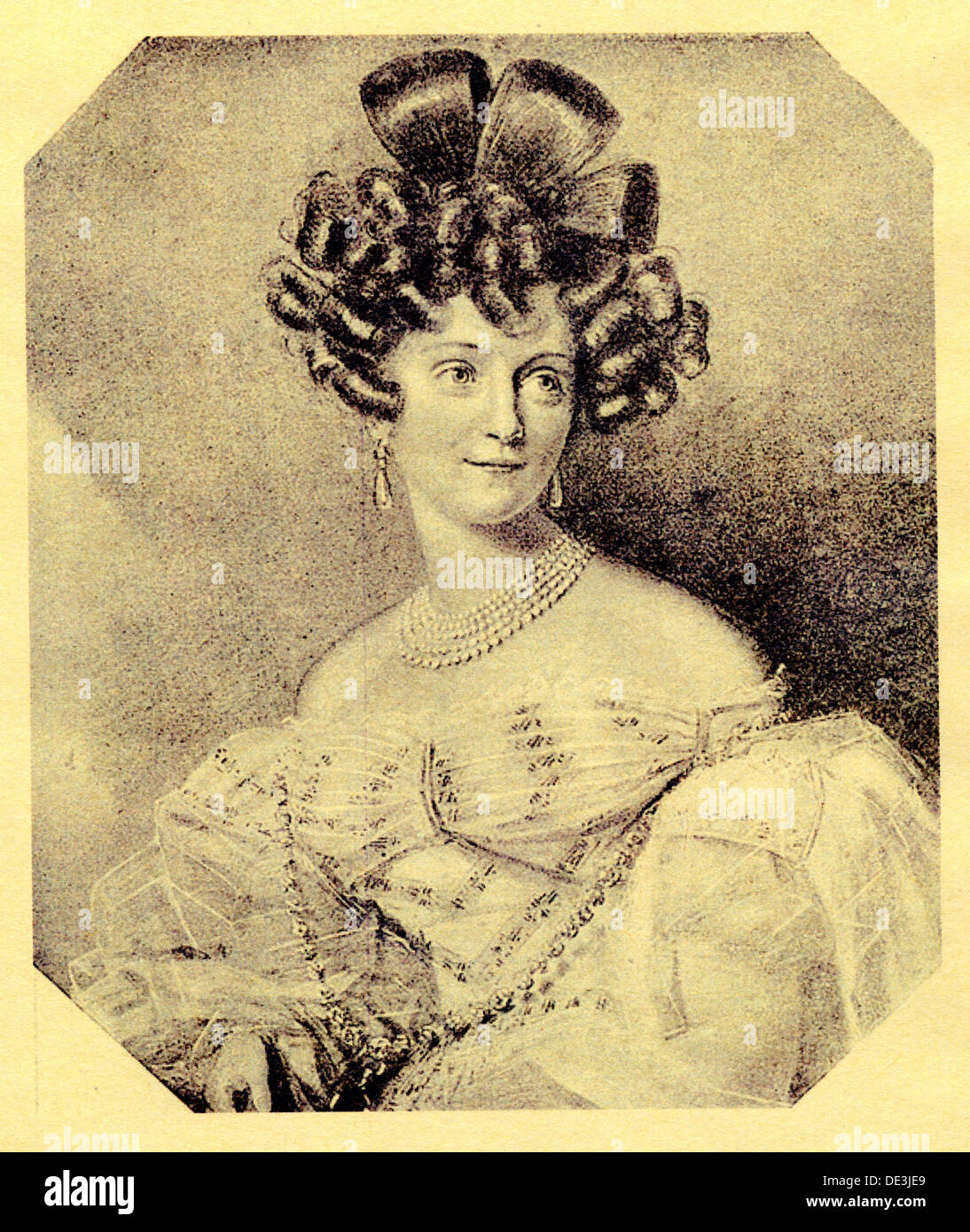 Fürstin Carolyne zu Sayn-Wittgenstein, geb. Iwanowska (1819-1887), 1840. Künstler: Anonym Stockfoto