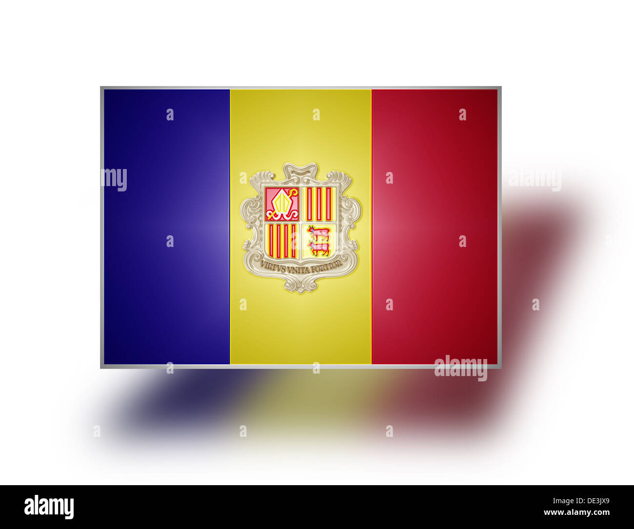 Flagge von Andorra. Ich stilisiert. Stockfoto