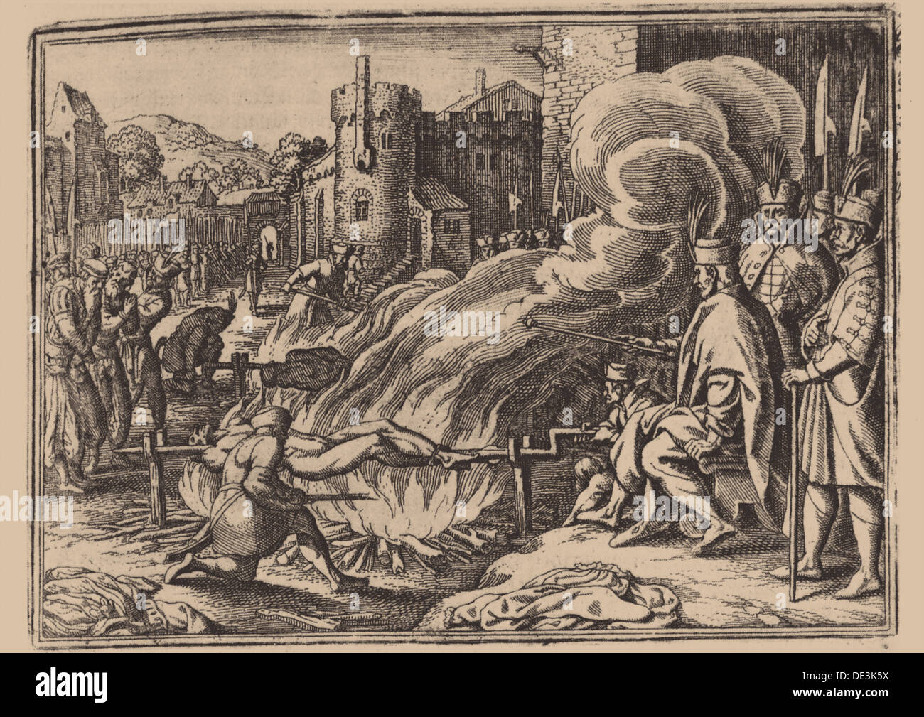 Zar Ivan der schreckliche quält seine Rivalen in Livonia, 17. Jahrhundert. Künstler: anonym Stockfoto
