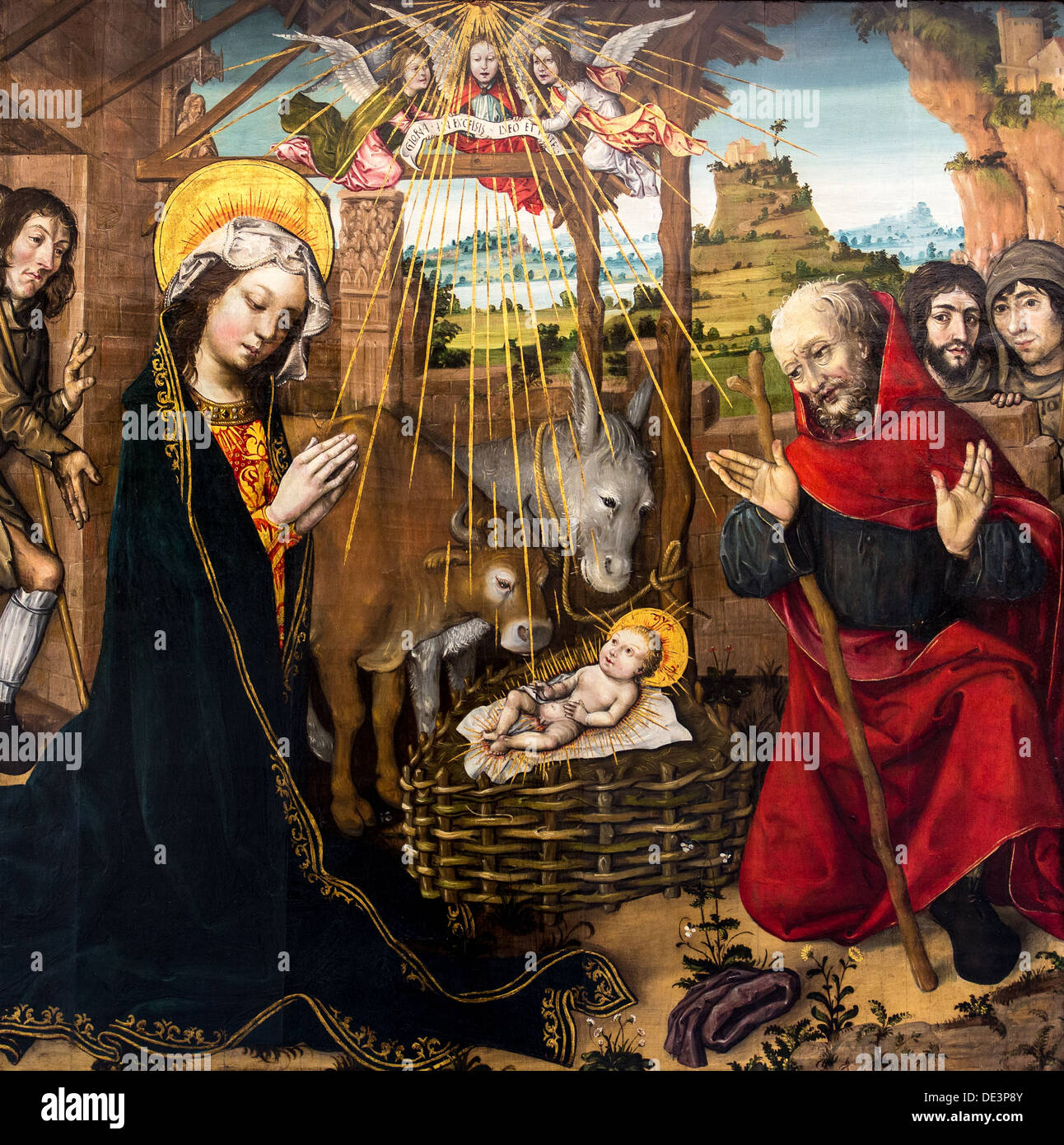 15. Jahrhundert - die Anbetung des Kindes, um 1496 - Jacquelin Montlucon Philippe Sauvan-Magnet / aktive Museum Stockfoto