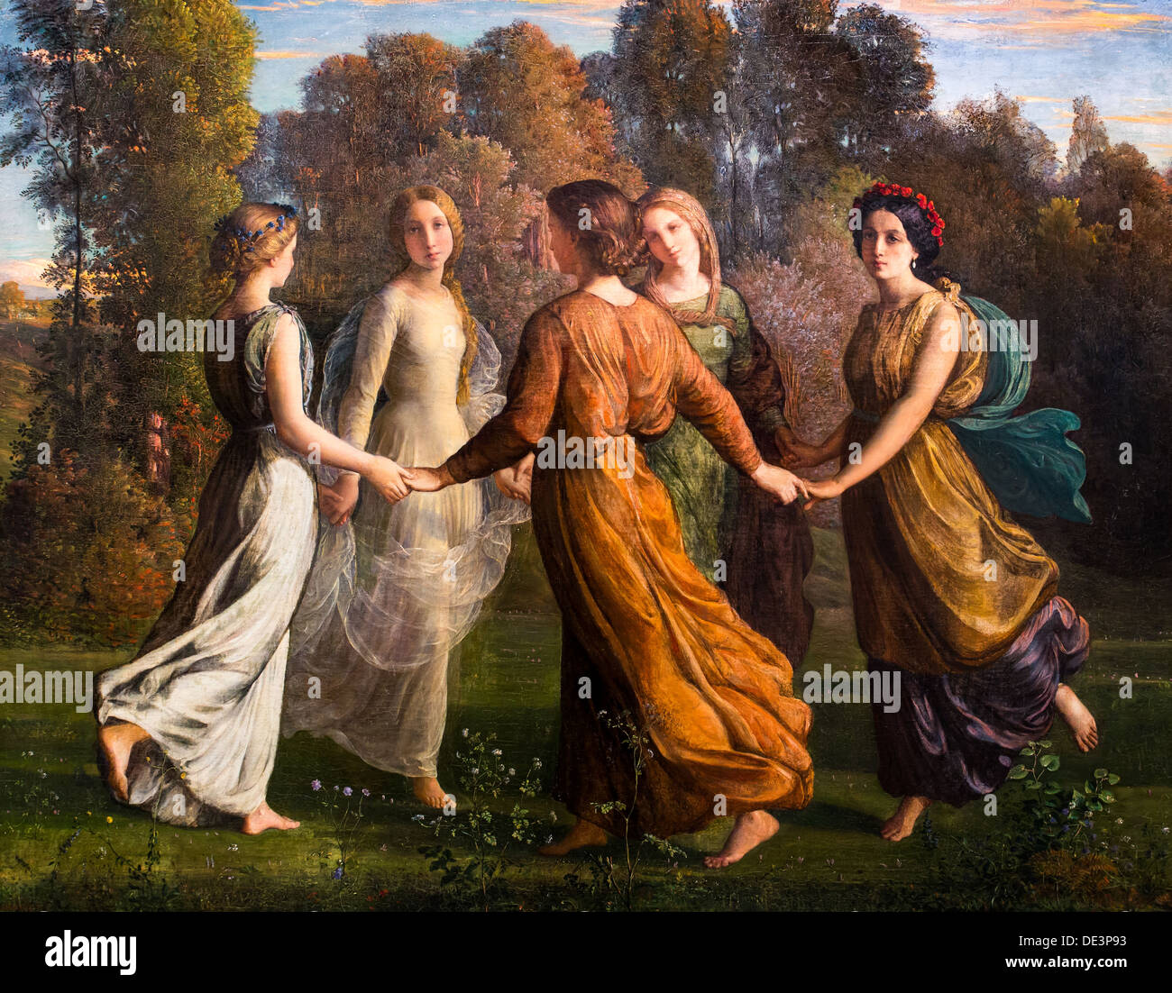 19. Jahrhundert - das Gedicht der Seele, Sonnenstrahlen, um 1850 - Louis Janmot Philippe Sauvan-Magnet / aktive Museum Öl auf Leinwand Stockfoto