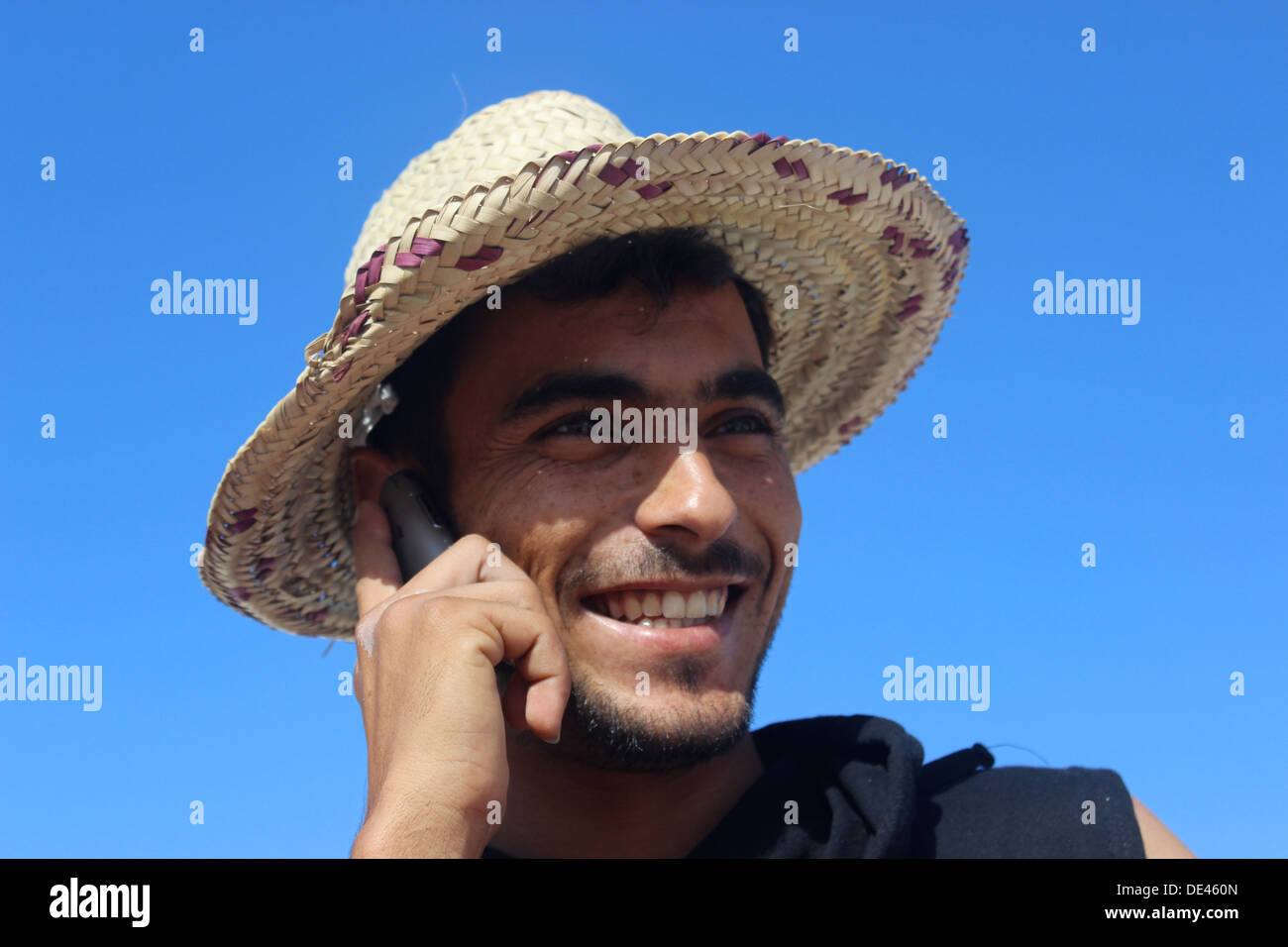 Young-Berber telefonieren Stockfoto