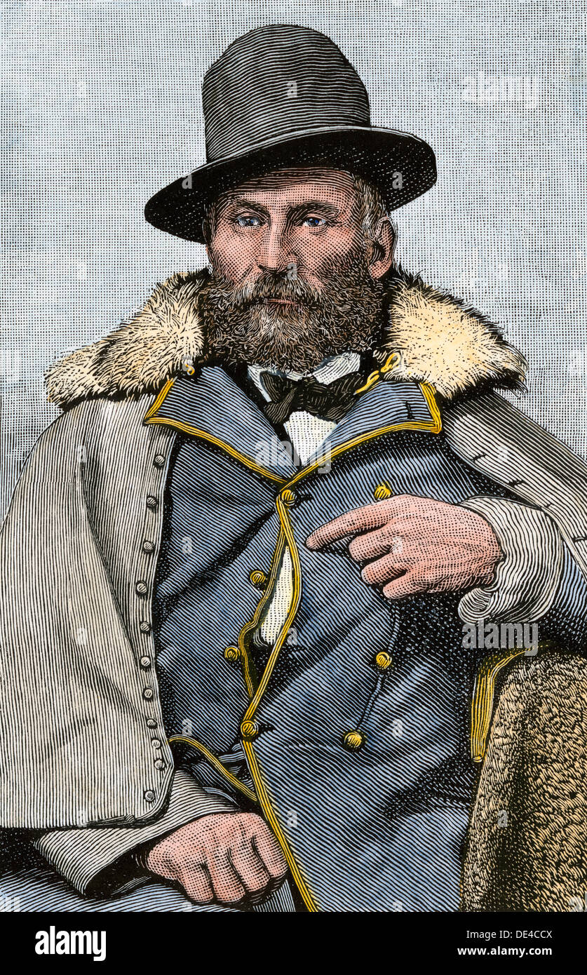 General George Crook, US-Armee. Hand - farbige Holzschnitt einer Fotografie Stockfoto