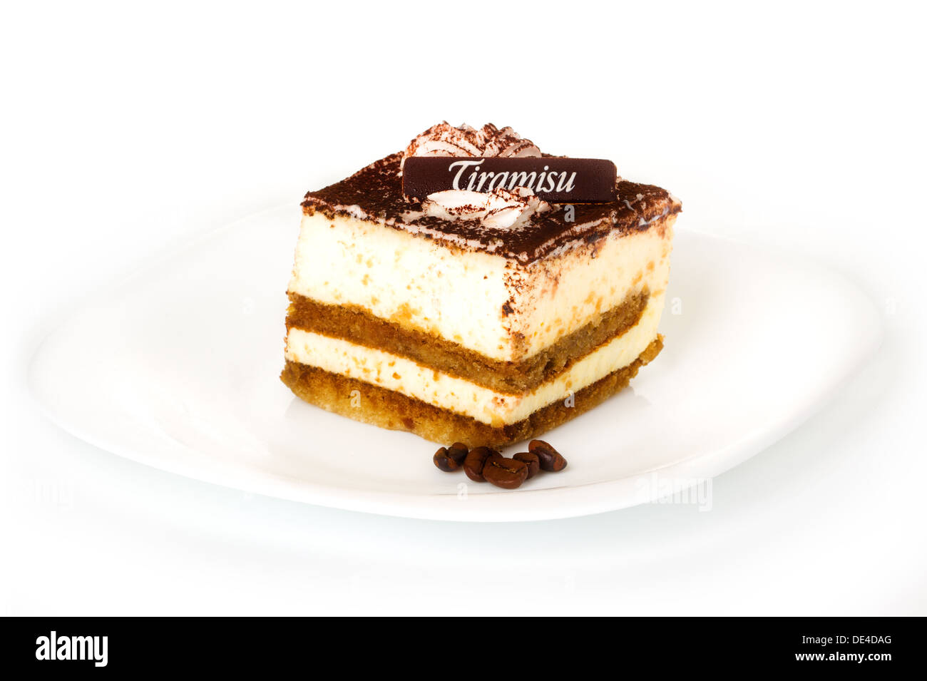 Köstliches Tiramisu Dessert mit Kakaopulver obenauf Stockfoto