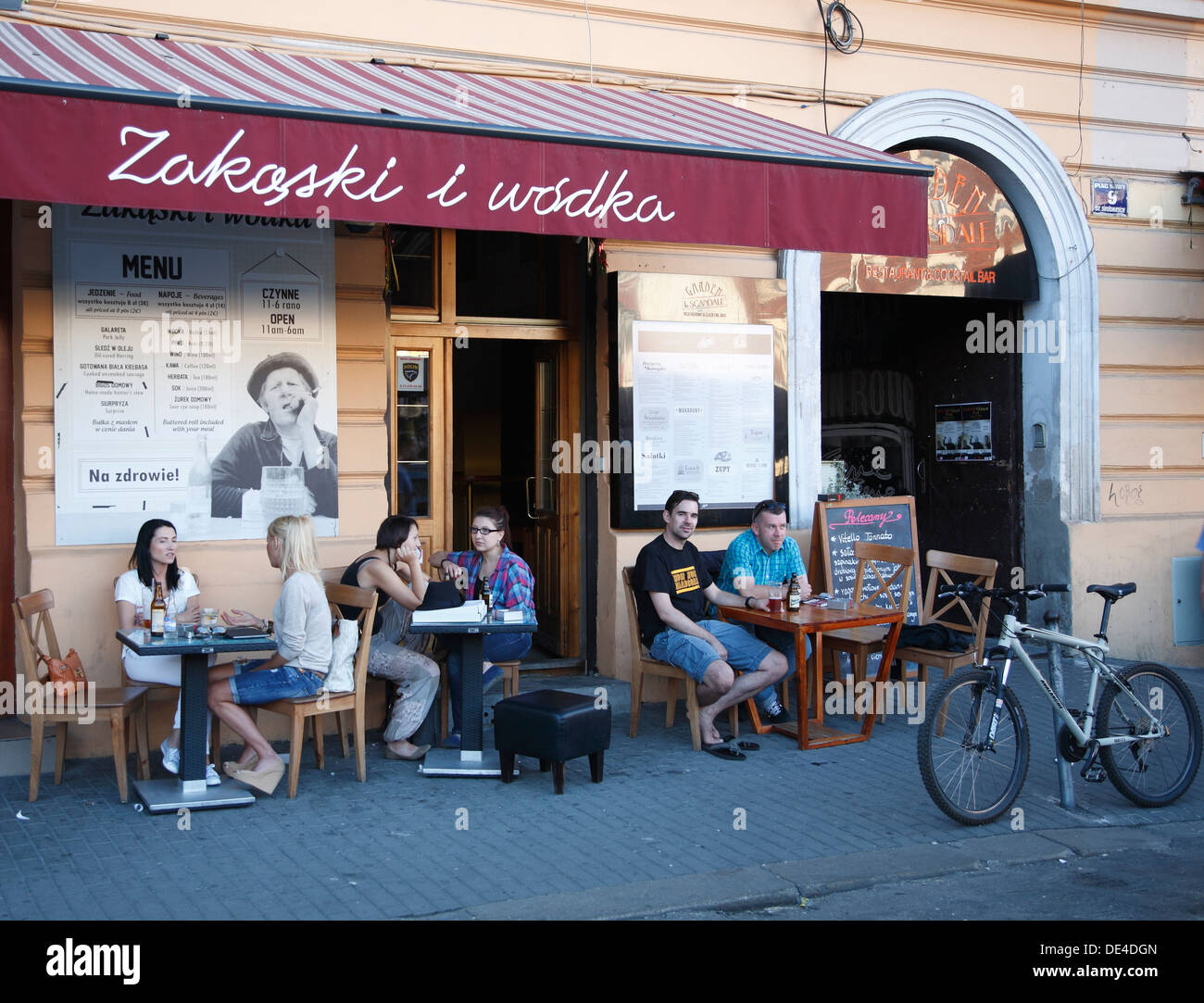 Café im jüdischen Viertel Kazimierz, Plac Nowy, Krakau, Polen Stockfoto