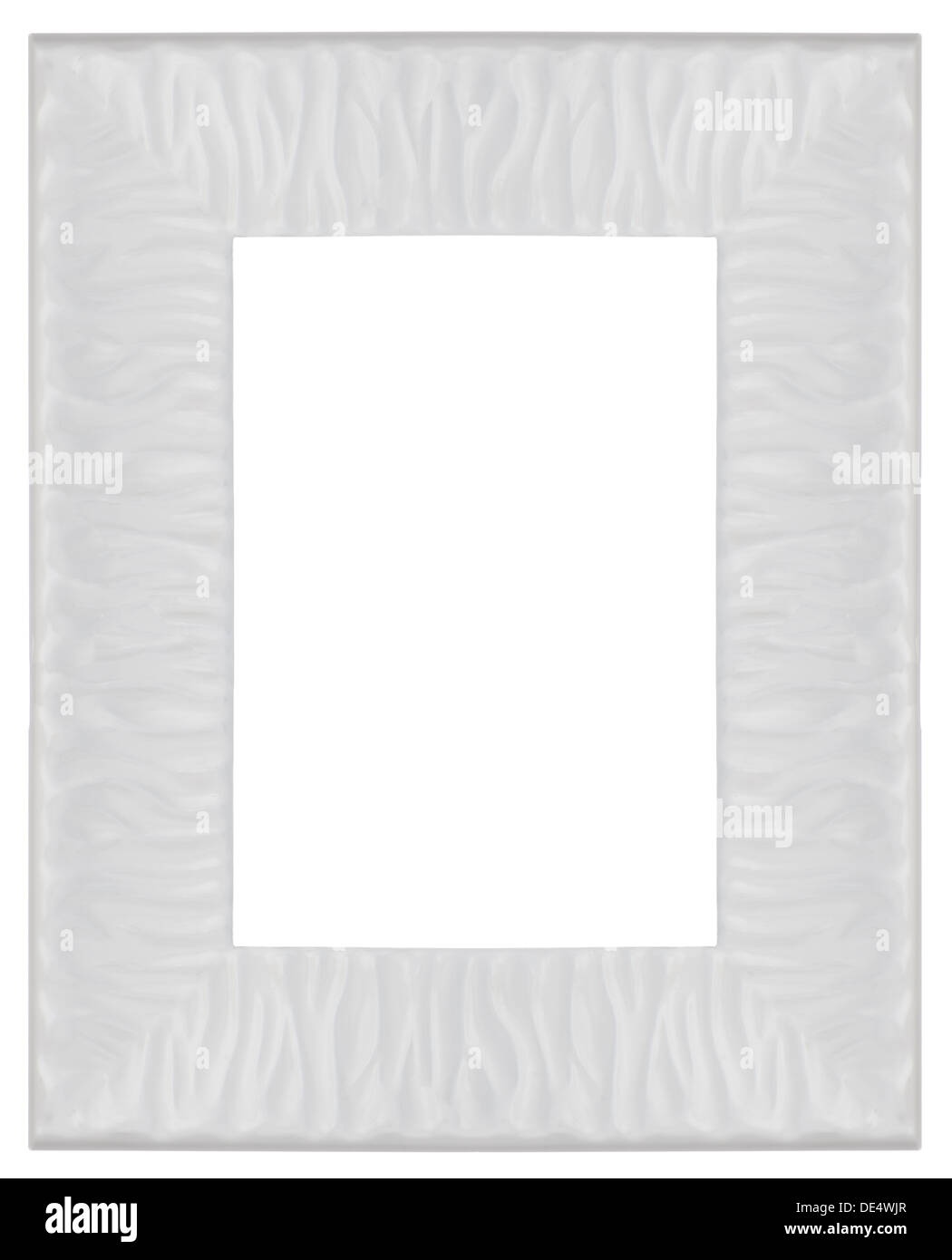 Stilvolle weiße Rahmen isoliert auf weißem Hintergrund. Stockfoto