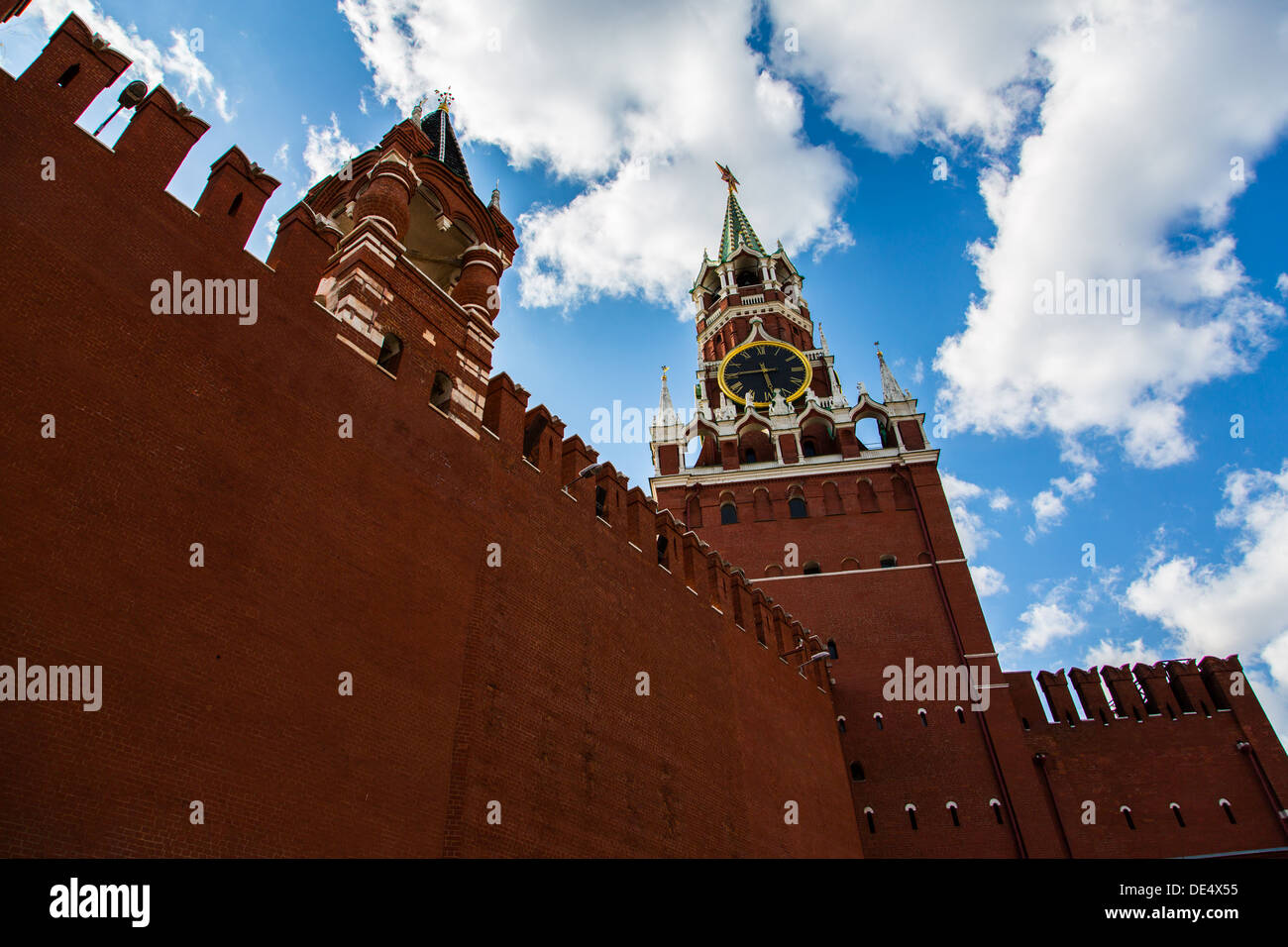 Wand des Moskauer Kremls mit Platz für text Stockfoto