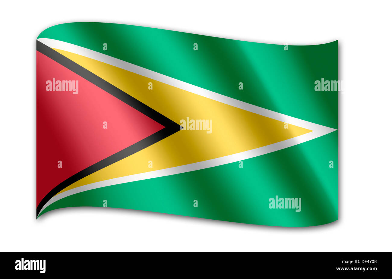 Flagge von Guyana Stockfoto