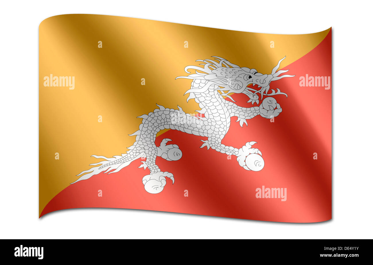 Flagge von Bhutan Stockfoto