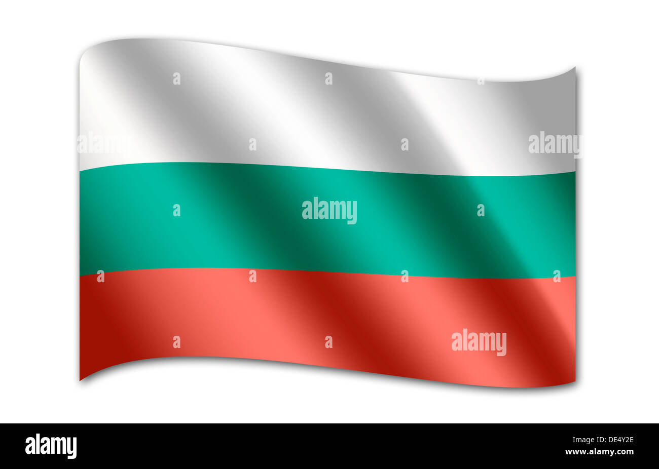 Flagge von Bulgarien Stockfoto