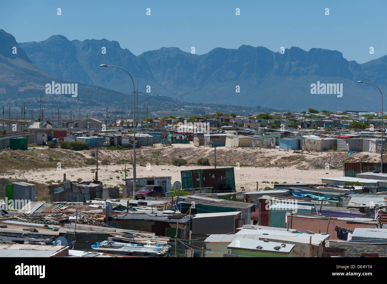 Khayelitsha, einem dicht besiedelten, teilweise informellen Township in Kapstadt, Südafrika Stockfoto