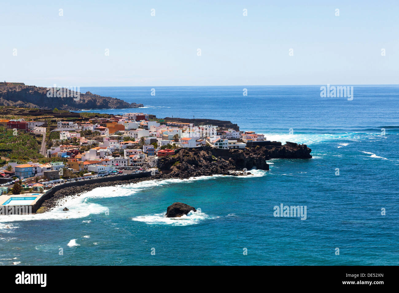 Fischerdorf San Juan De La Rambla, Las Aguas, Santa Catalina, Los Realejos, Teneriffa, Kanarische Inseln, Spanien Stockfoto