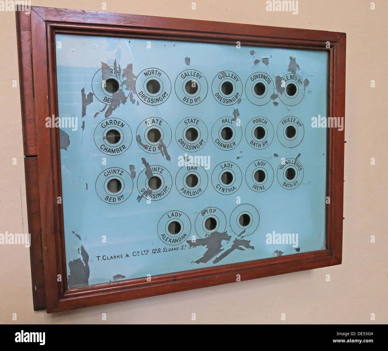 Interne Land Herrenhaus Telefonanruf System von Montecute Haus, NT, Somerset Stockfoto