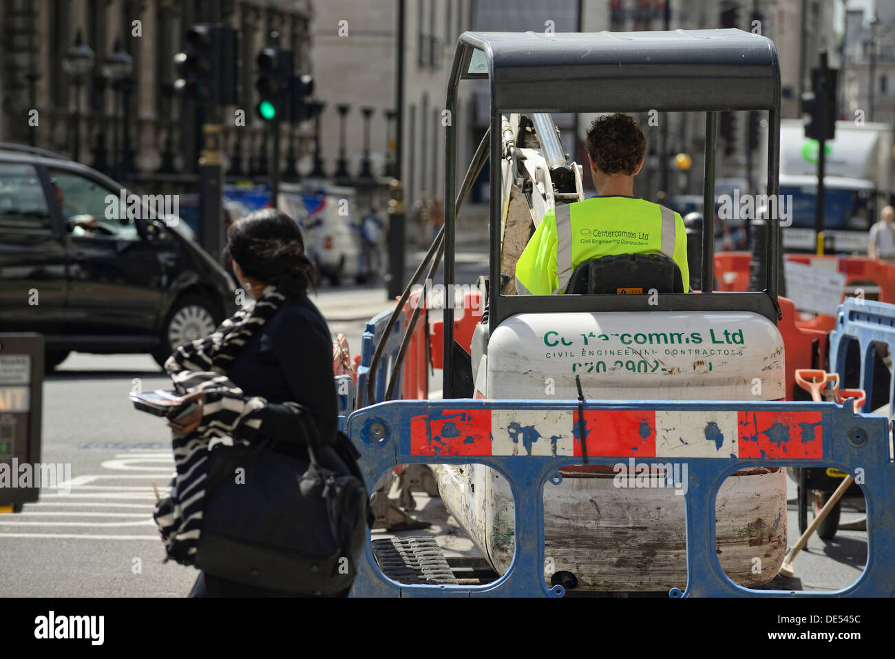Straßenarbeiten in London Stockfoto