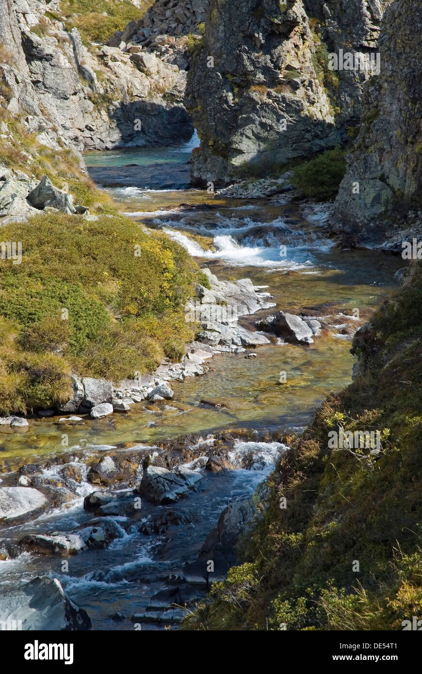 Mountain Stream in einer Schlucht, Heutal, Schweiz, Europa Stockfoto